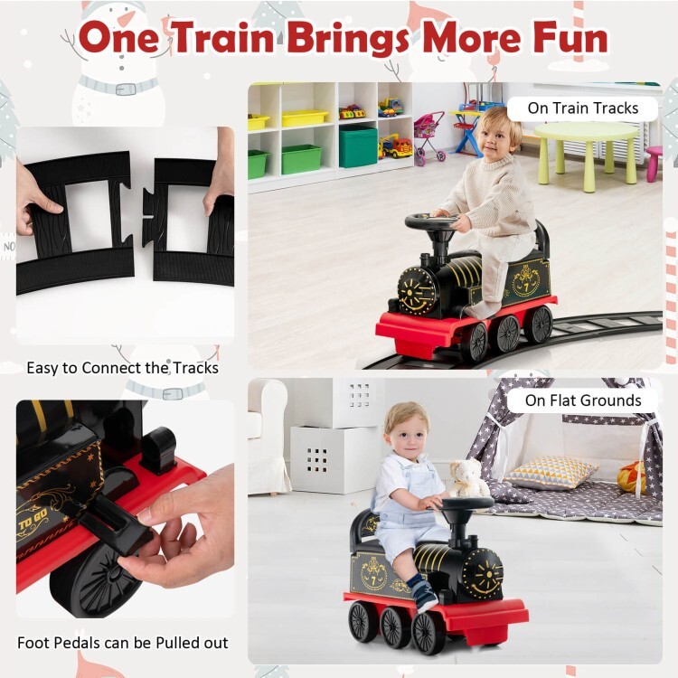 6V Rechargeable Battery Kids Ride on Electric Train Gift Kids w/Durable Wheels