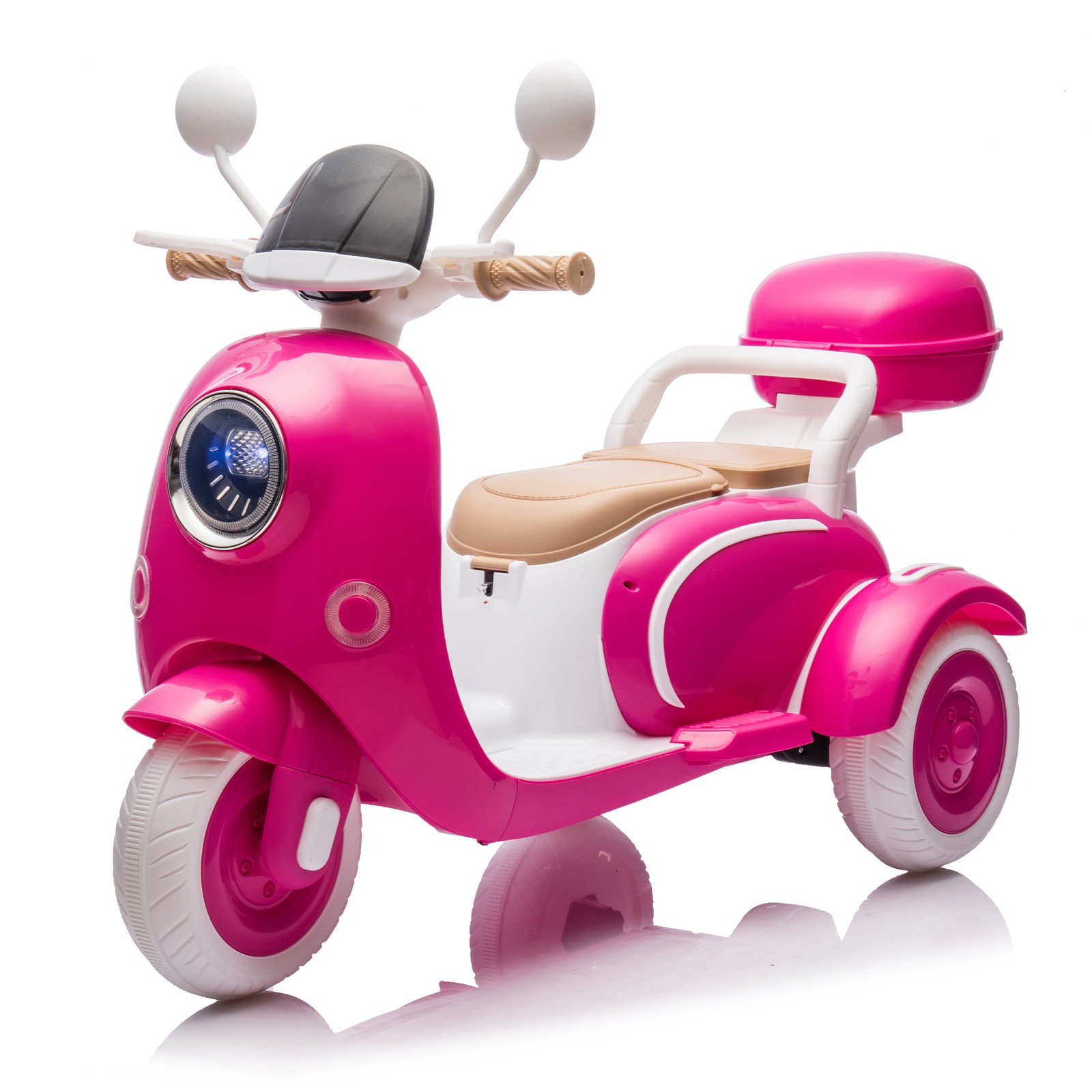 12V 2 Seater Kids Ride on ElecMotorcycle w/ Music Bluetooth LED & Large Trunk