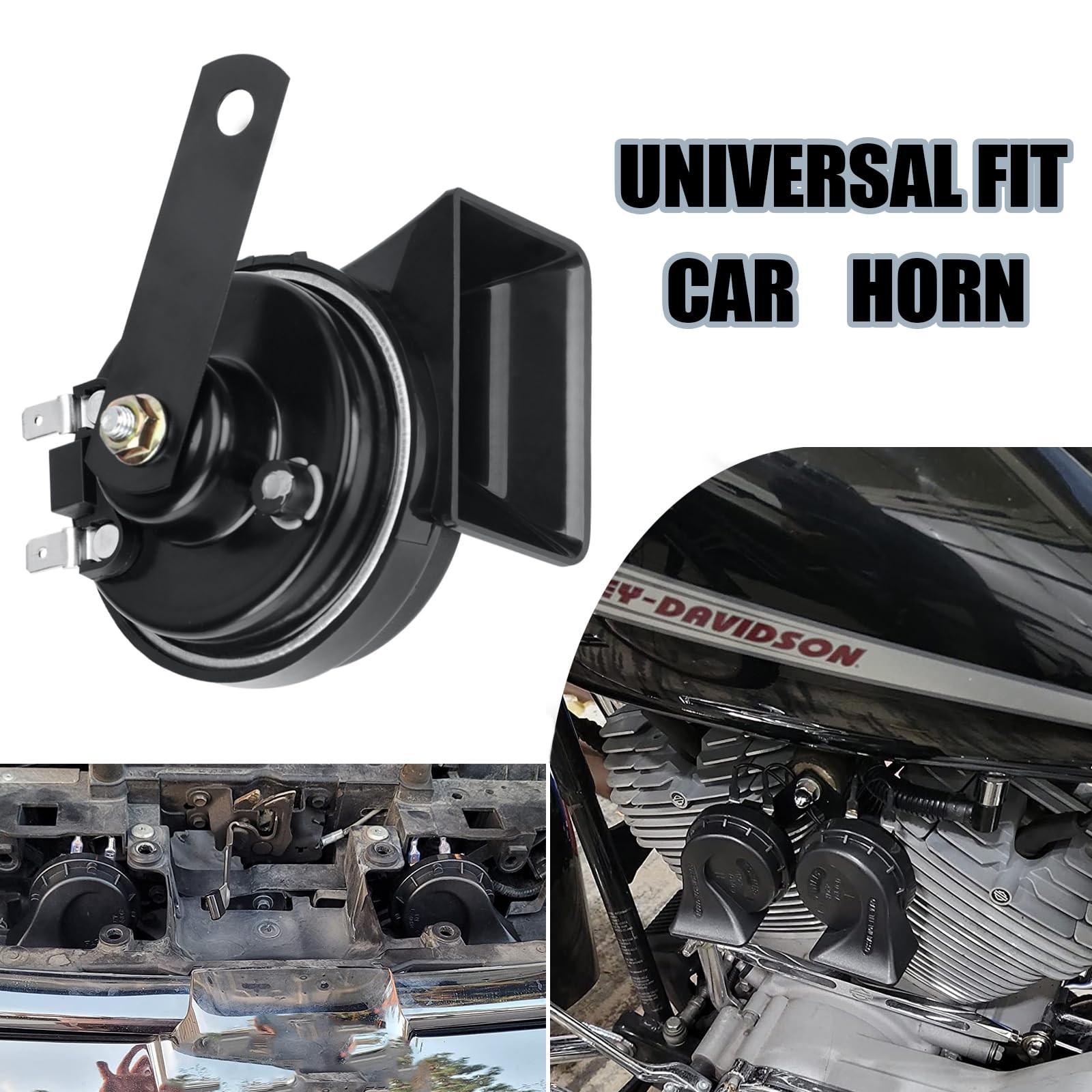 Car Horn 12V Loud Dual-Tone Electric Snail Horn Kit Universal Fit，12v Auto Ho…