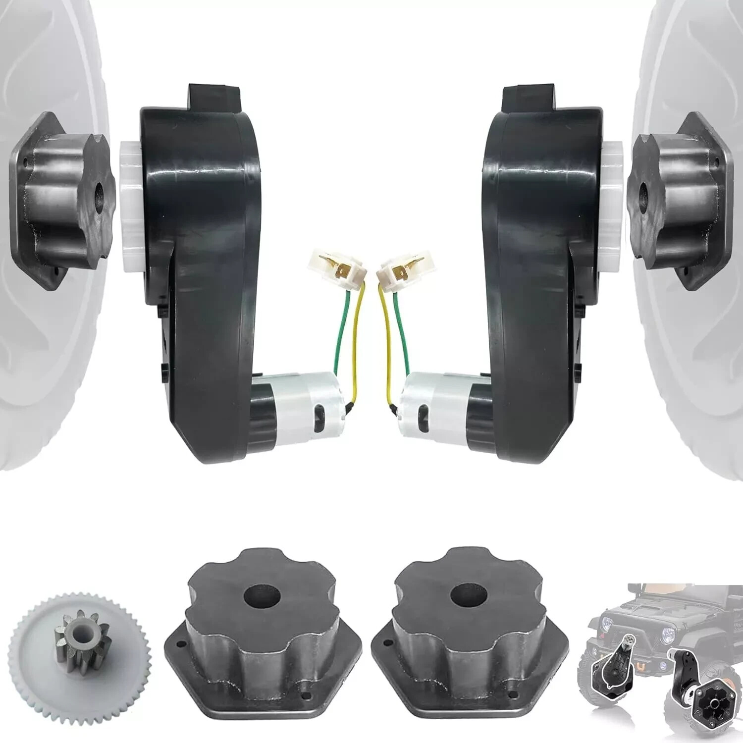 2PCS 24V RS555 35000RPM Fast Steel Gears Motor Gearbox for Power Wheels Kids Rid