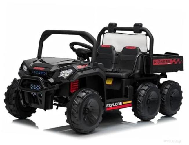 24V Ride on Toys, 2 Seater Dump Truck Car for Kids 4-8, 4WD Electric Black