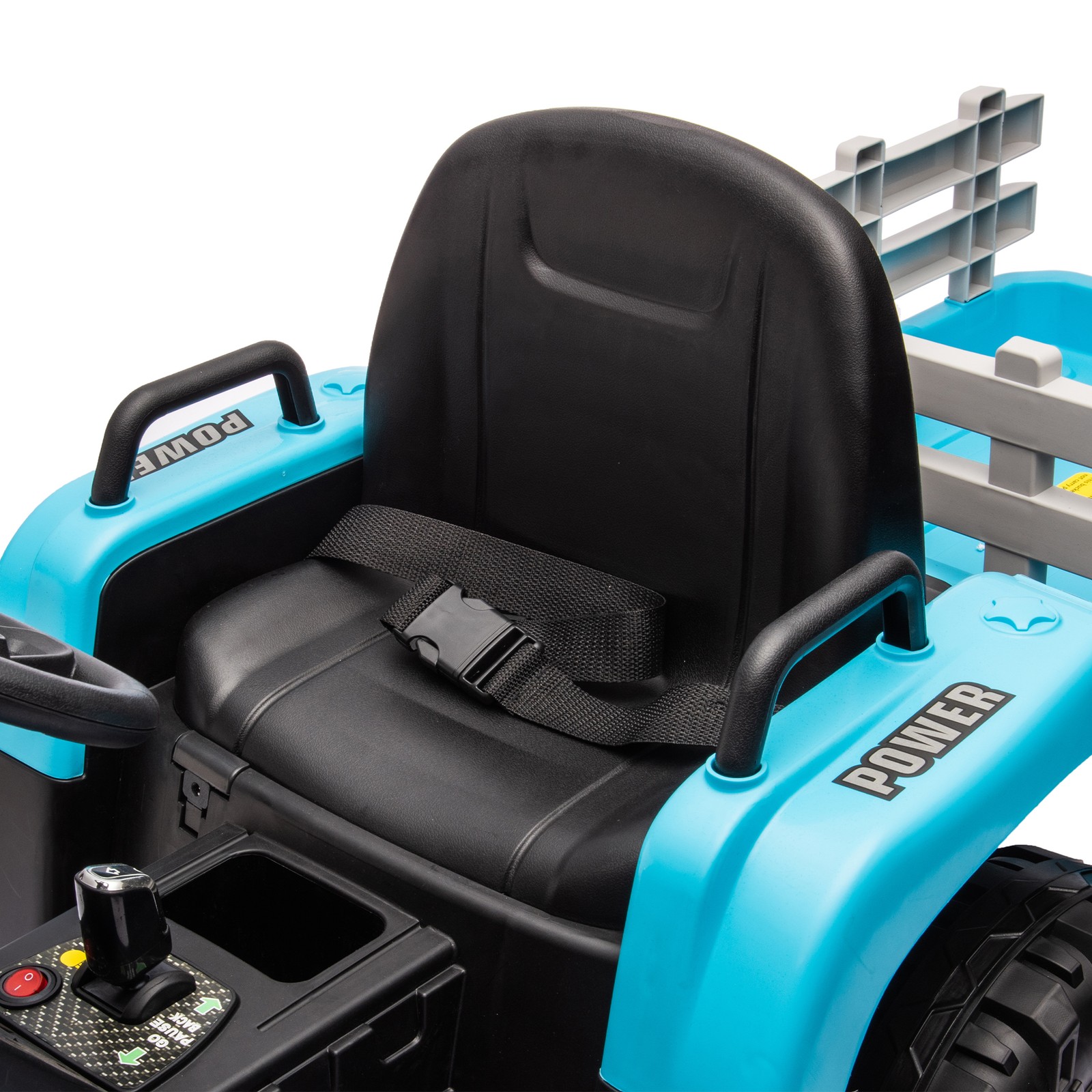 24v Kids Ride Tractor Trailer 1.86-4.97MPH electric car 3 speed adjustable Blue