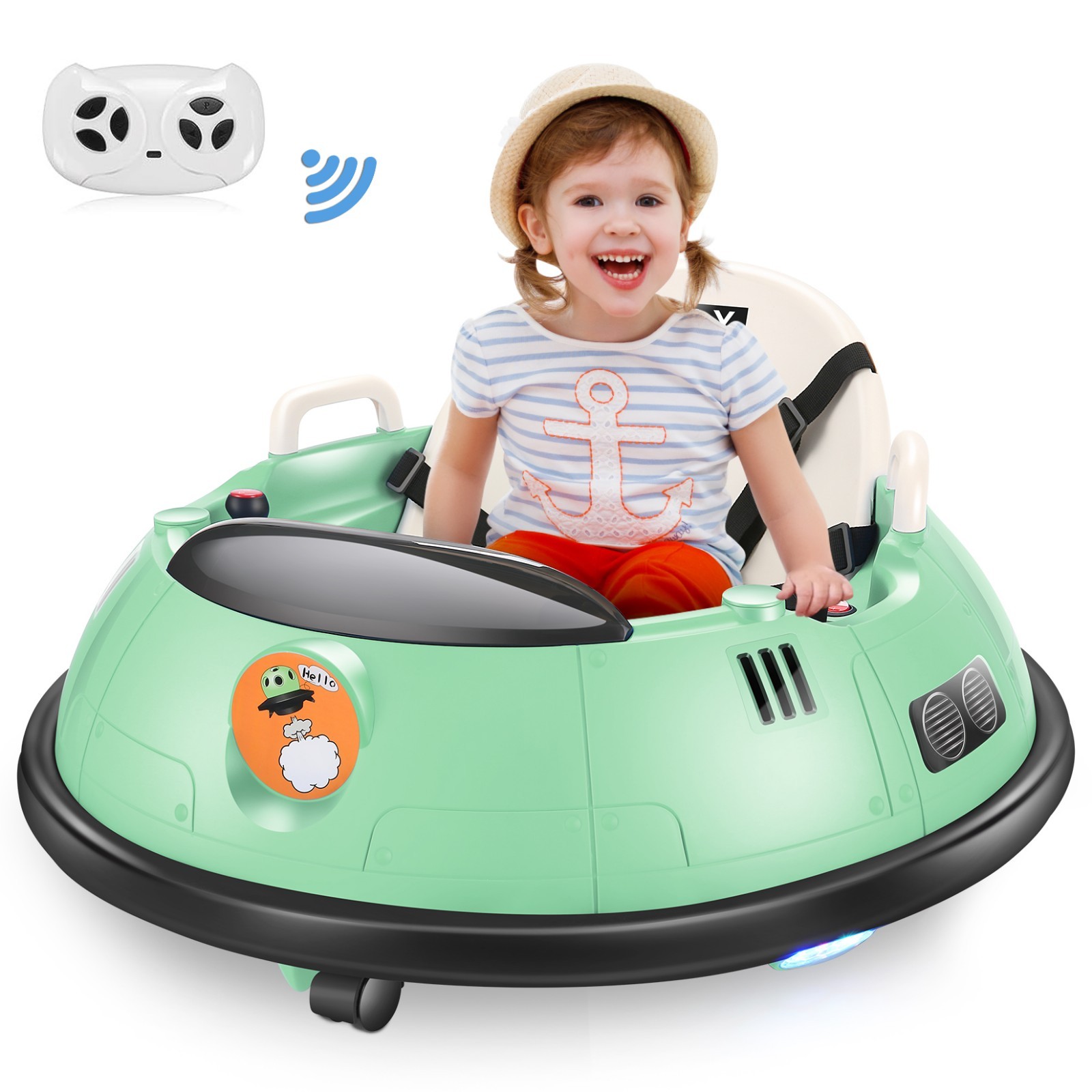 12V Electric Bumper Car Ride on with Remote Control 3-Speeds for Kids & Toddlers
