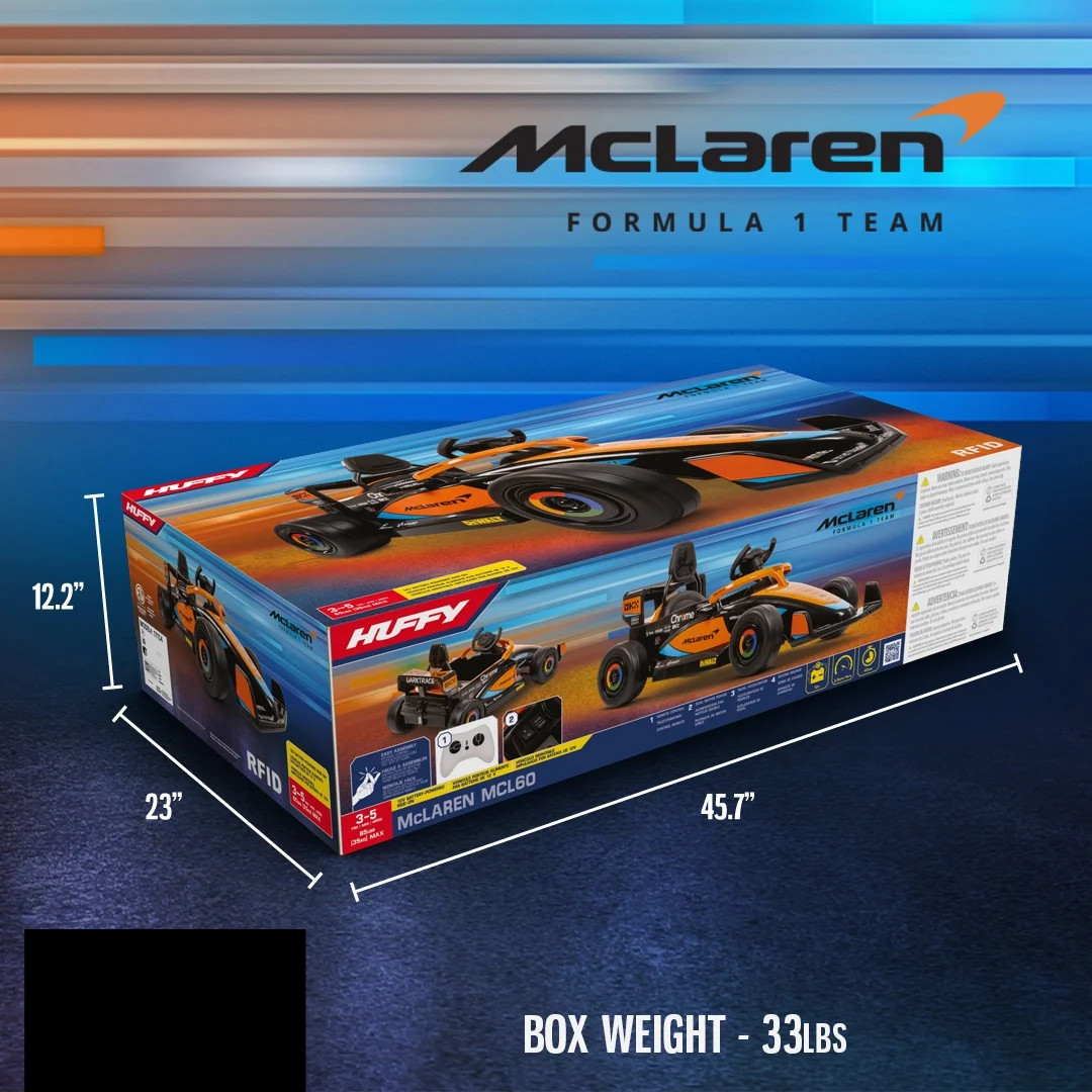 McLaren F1 Race Car 12V Battery-Powered Vehicle w/ Remote, Ages 3+
