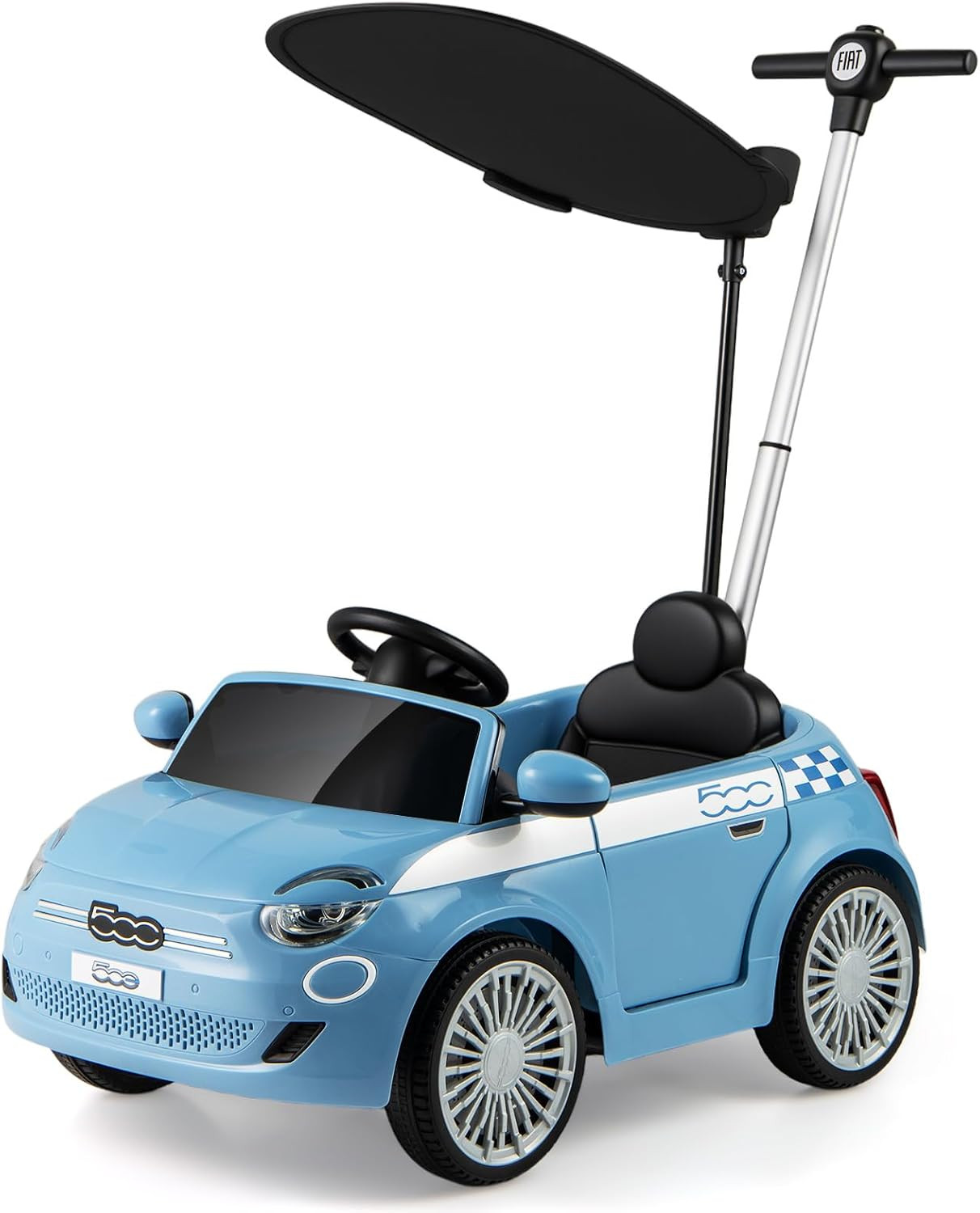 Licensed Fiat 500 Ride on Push Car by , 3 in 1 Baby Stroller Sliding Walking Car