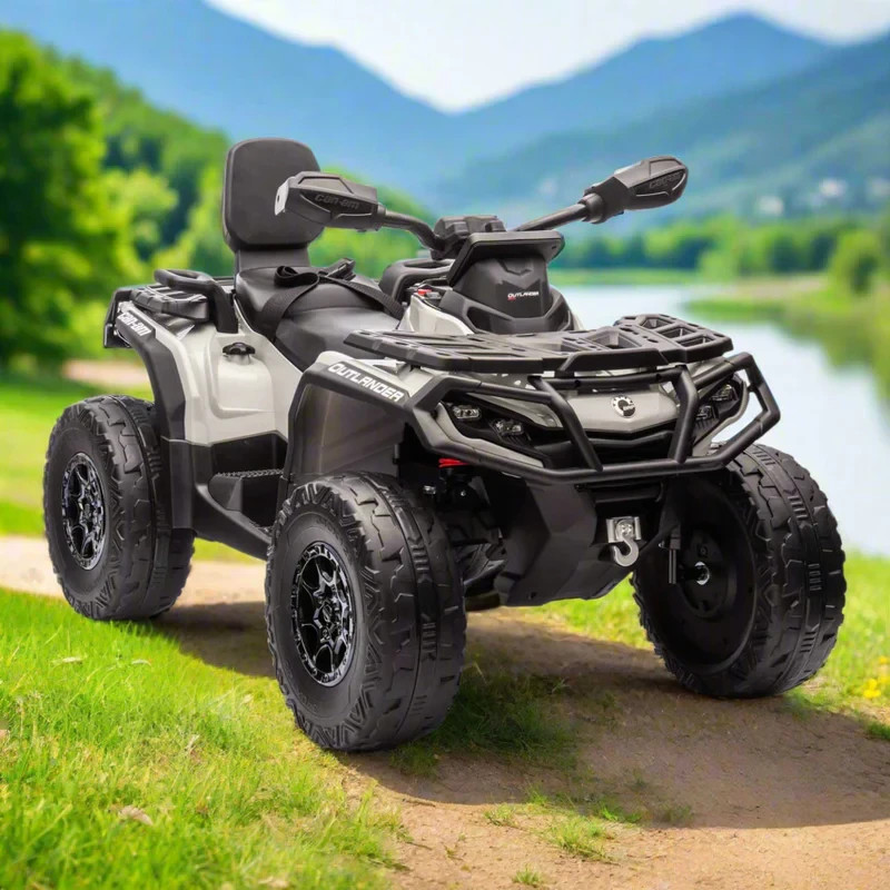24V 4WD CanAm Outlander Kids Ride On Electric ATV Quad Car Leather Seat EVA Tire
