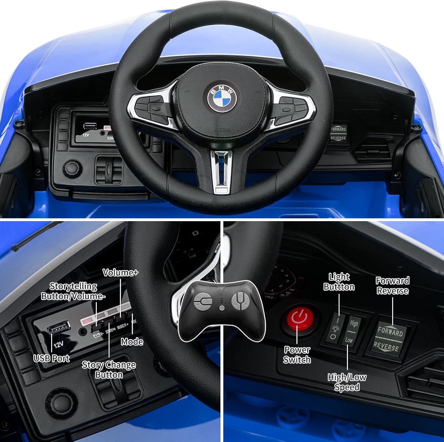 Garvee 12V Ride on Car for Kids,Licensed BMW M4 Electric Car for Boys and Girls