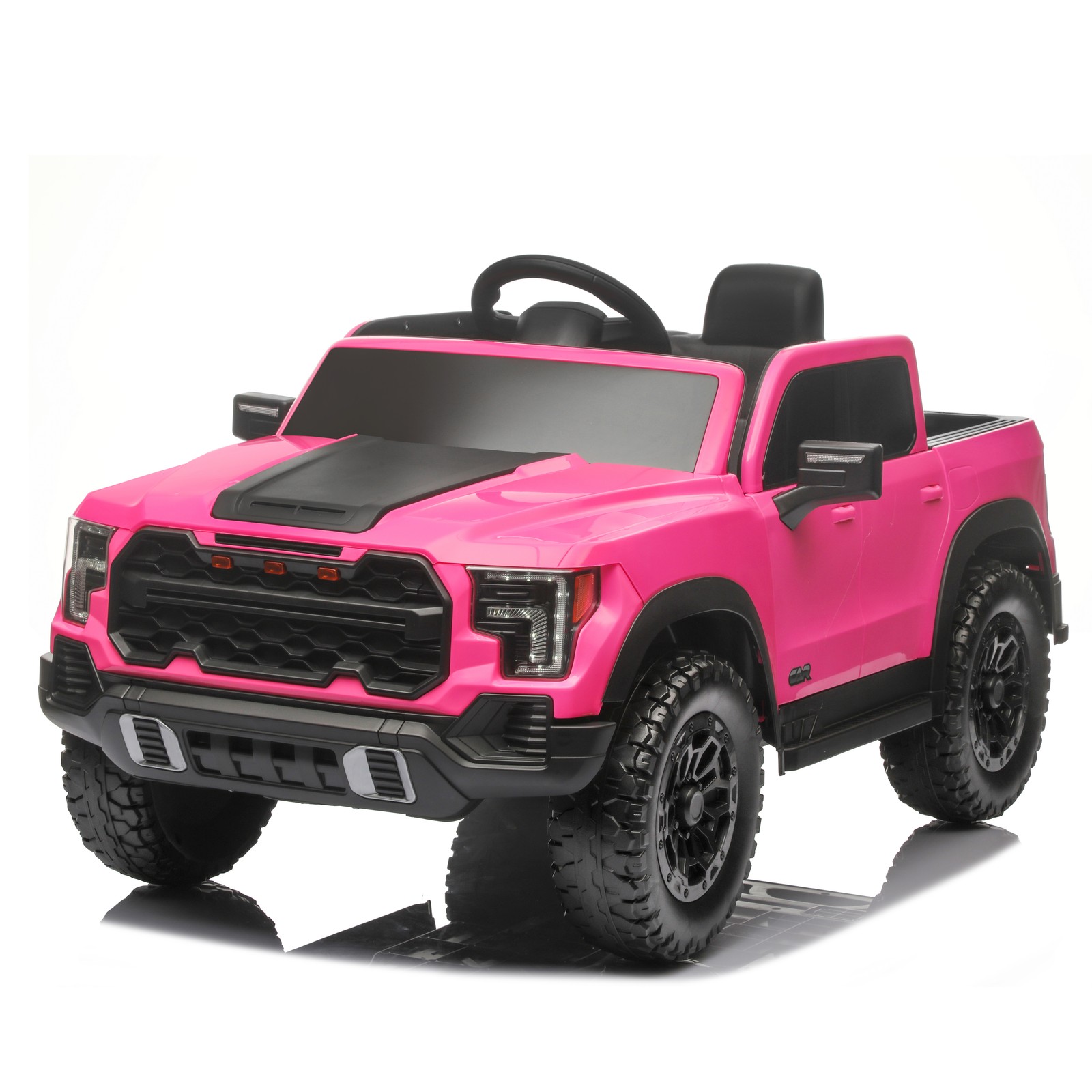 12V Kids Ride-On Car Remote Control, 4-Wheel Shock Absorption 3-6 Years Pink
