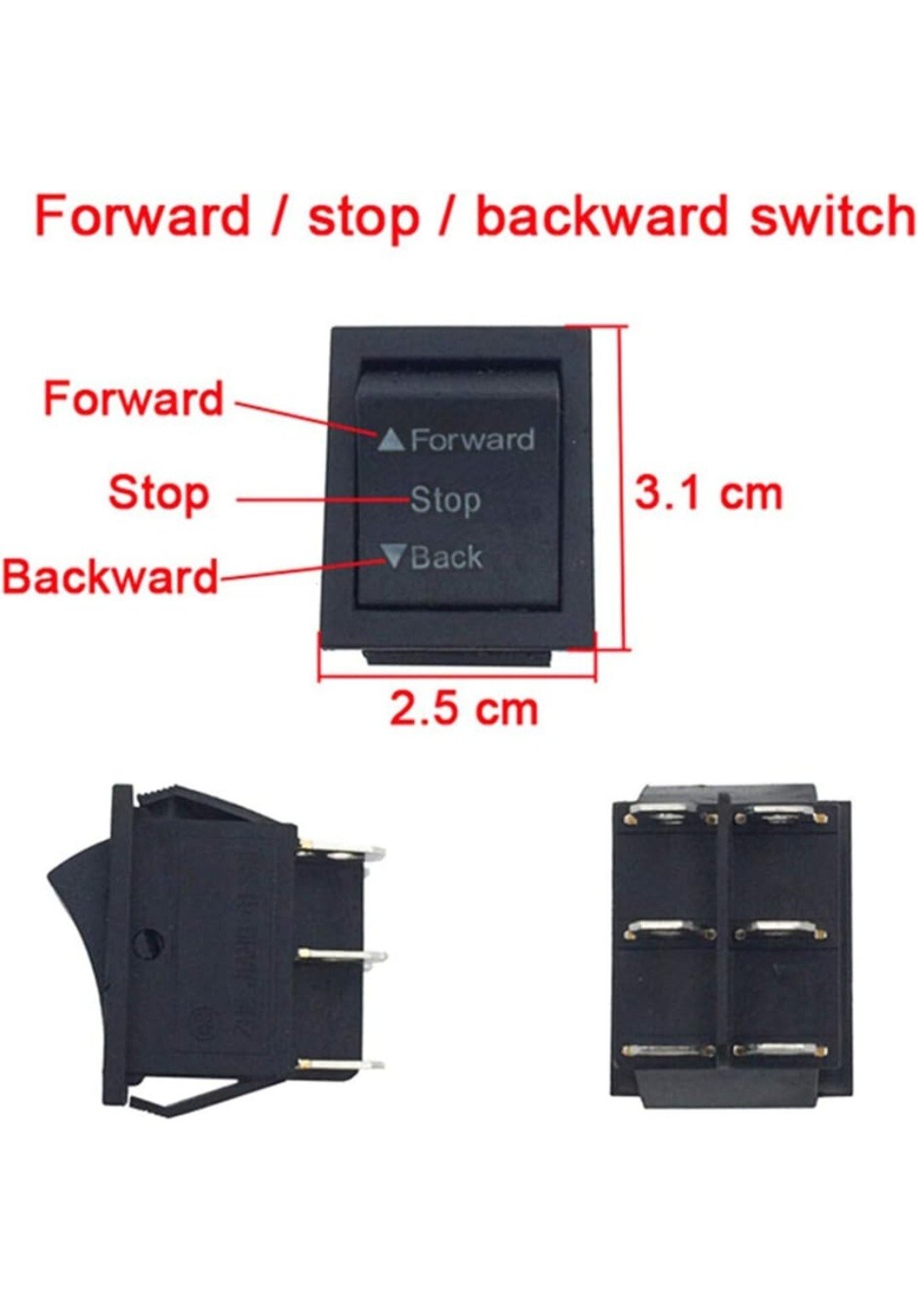 2 Pcs Forward Stop Backward Shift Switch Accessories Children’s Electric Powered