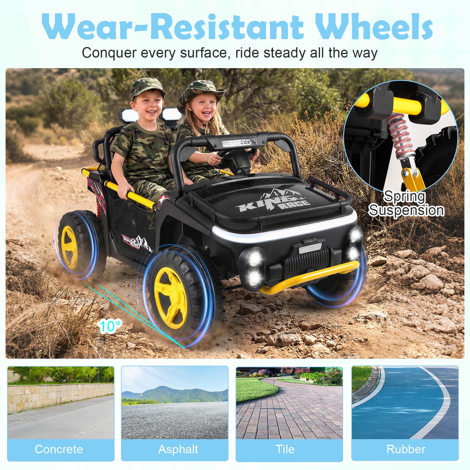 24V Ride on Toy for Big Kid’s 2 Seater Ride on UTV Truck Car w/ Remote Control