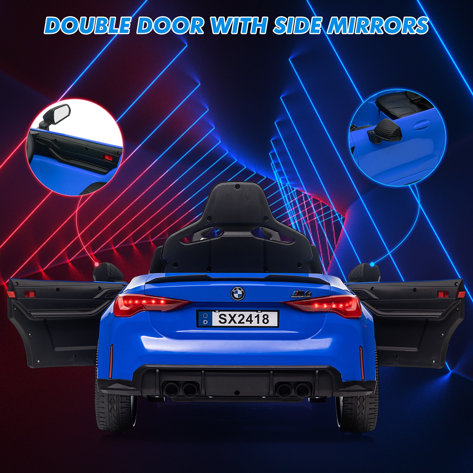 Licensed BMW M4 Electric Ride-On Car 12V for Kids w/ Twin Motors 2 Control Modes