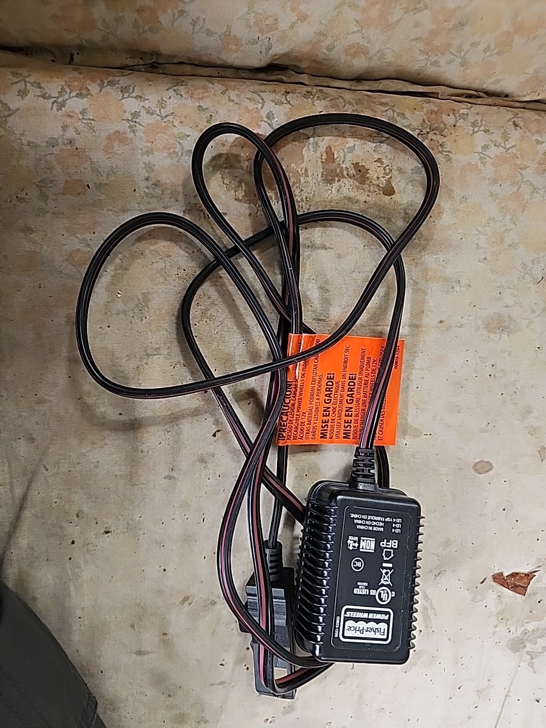 Fisher-Price Power Wheels 00803-1295 Class 2 Battery Charger Cord