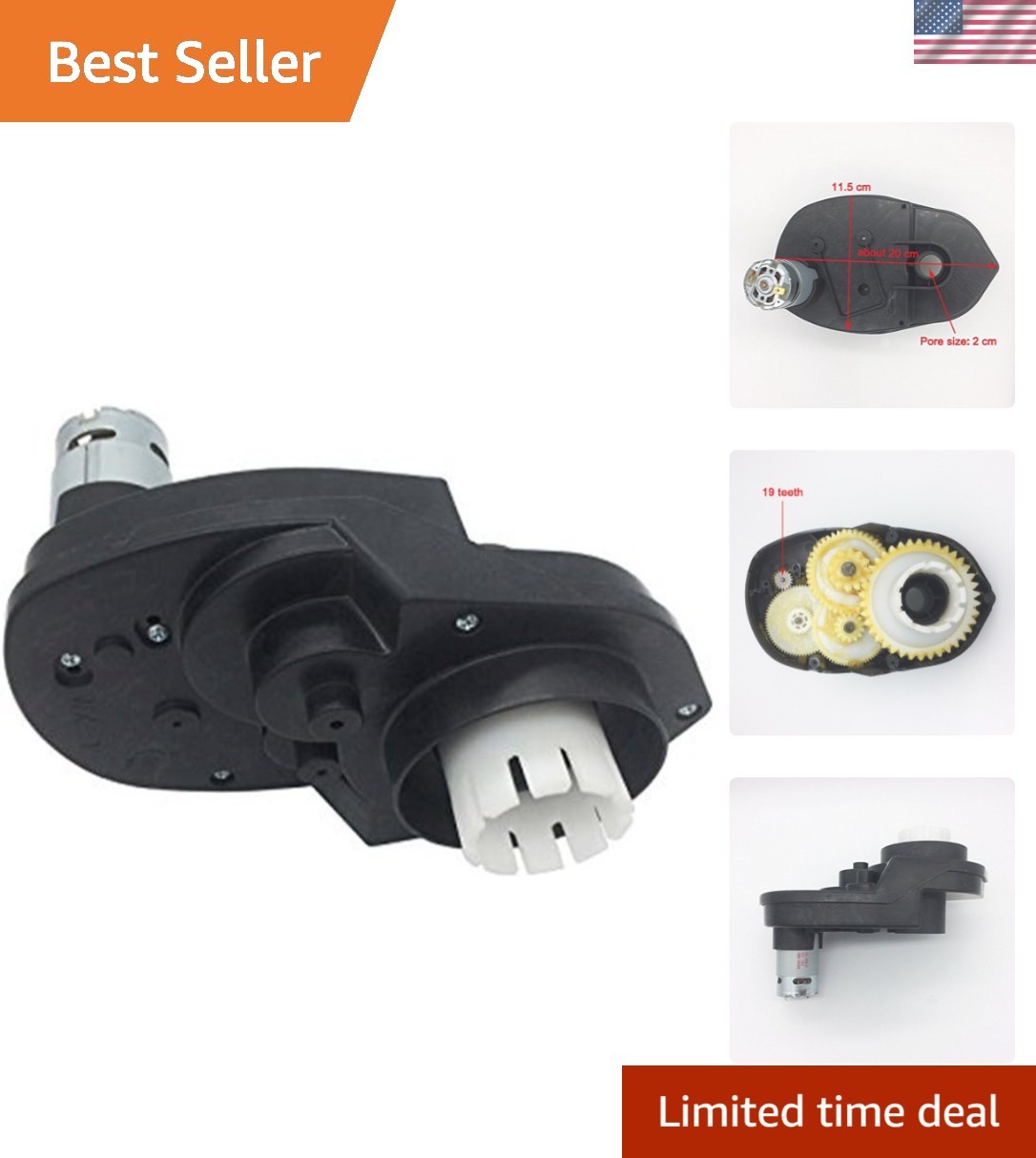 12V 30,000RPM Gearbox for Children Ride-On Cars – High Performance RS550 Part