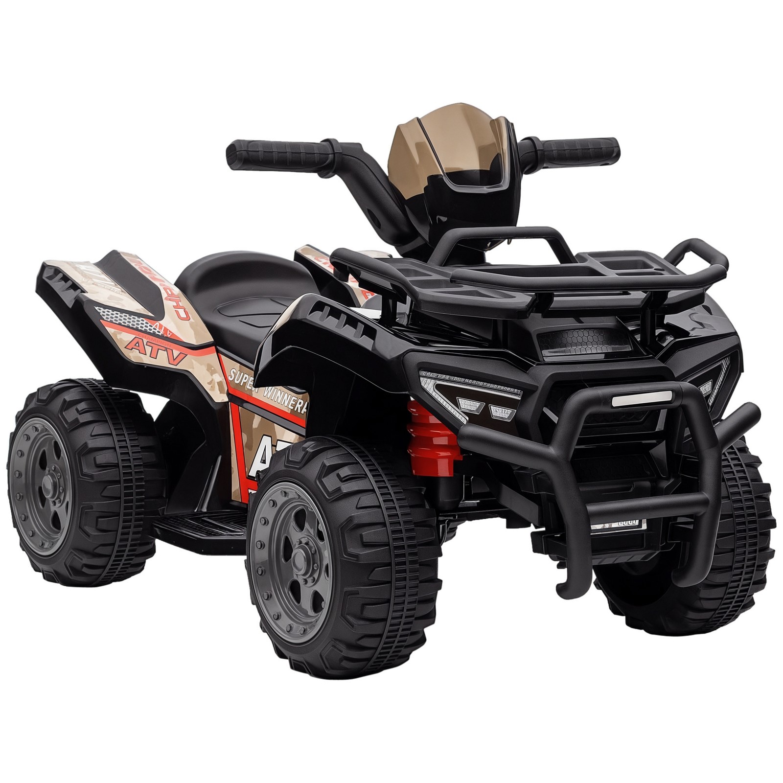 Kids Ride-on Electric Four Wheeler ATV, Quad with Music, Black