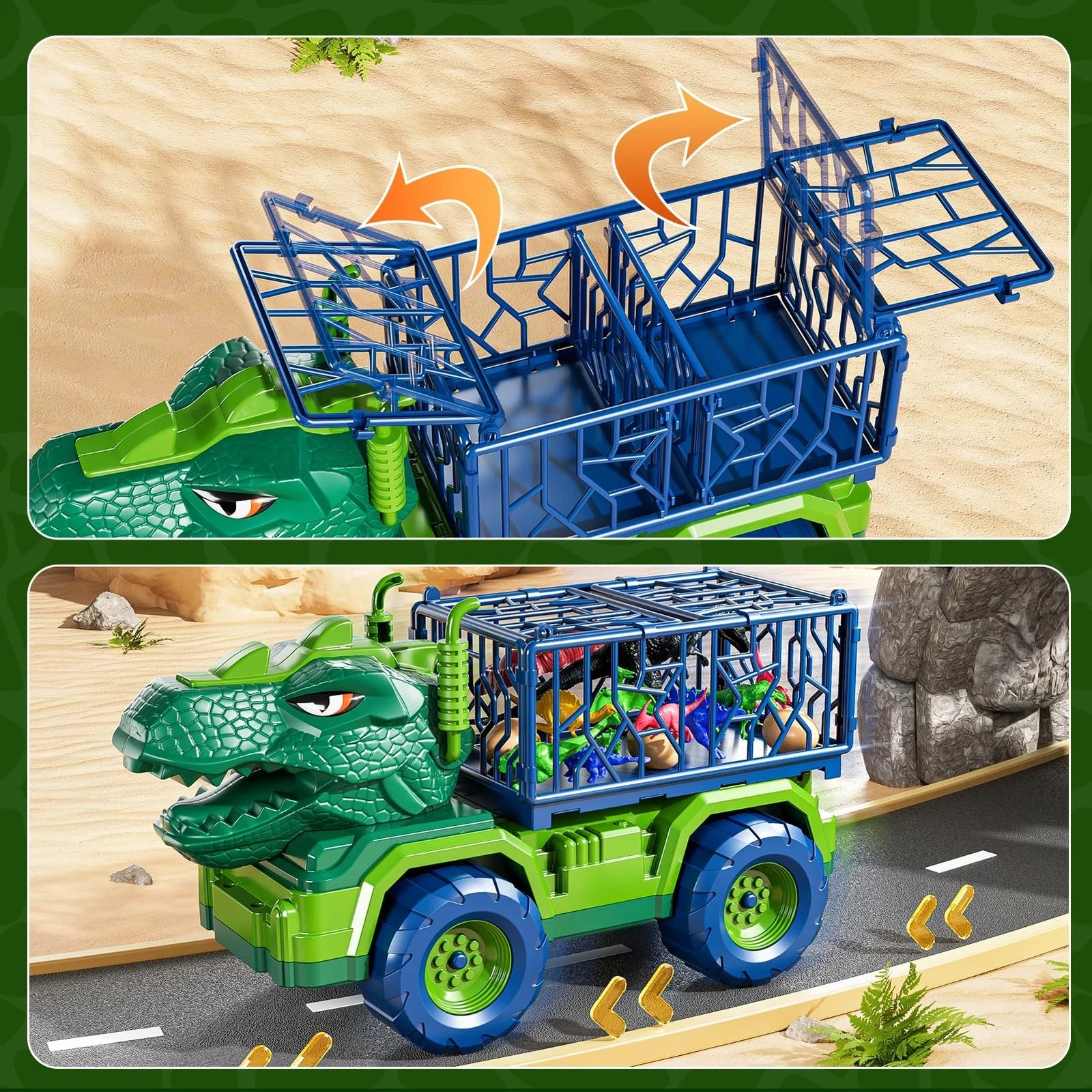 22 in 1 Toddler T-rex Dinosaur Truck Toy Set for Kids Boys 3-5 5-7,…