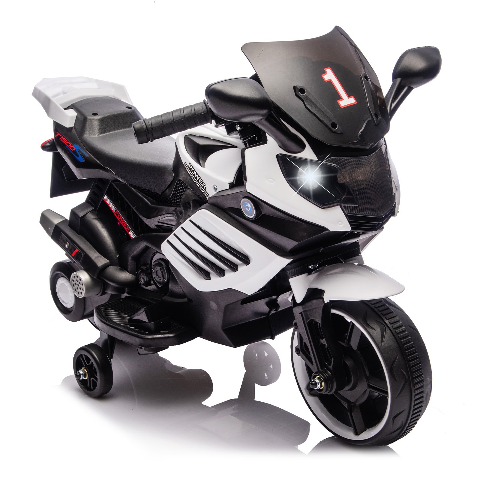 6V Battery Kids Ride-On Motorcycle Powered Dirt Bike w/Training Wheels
