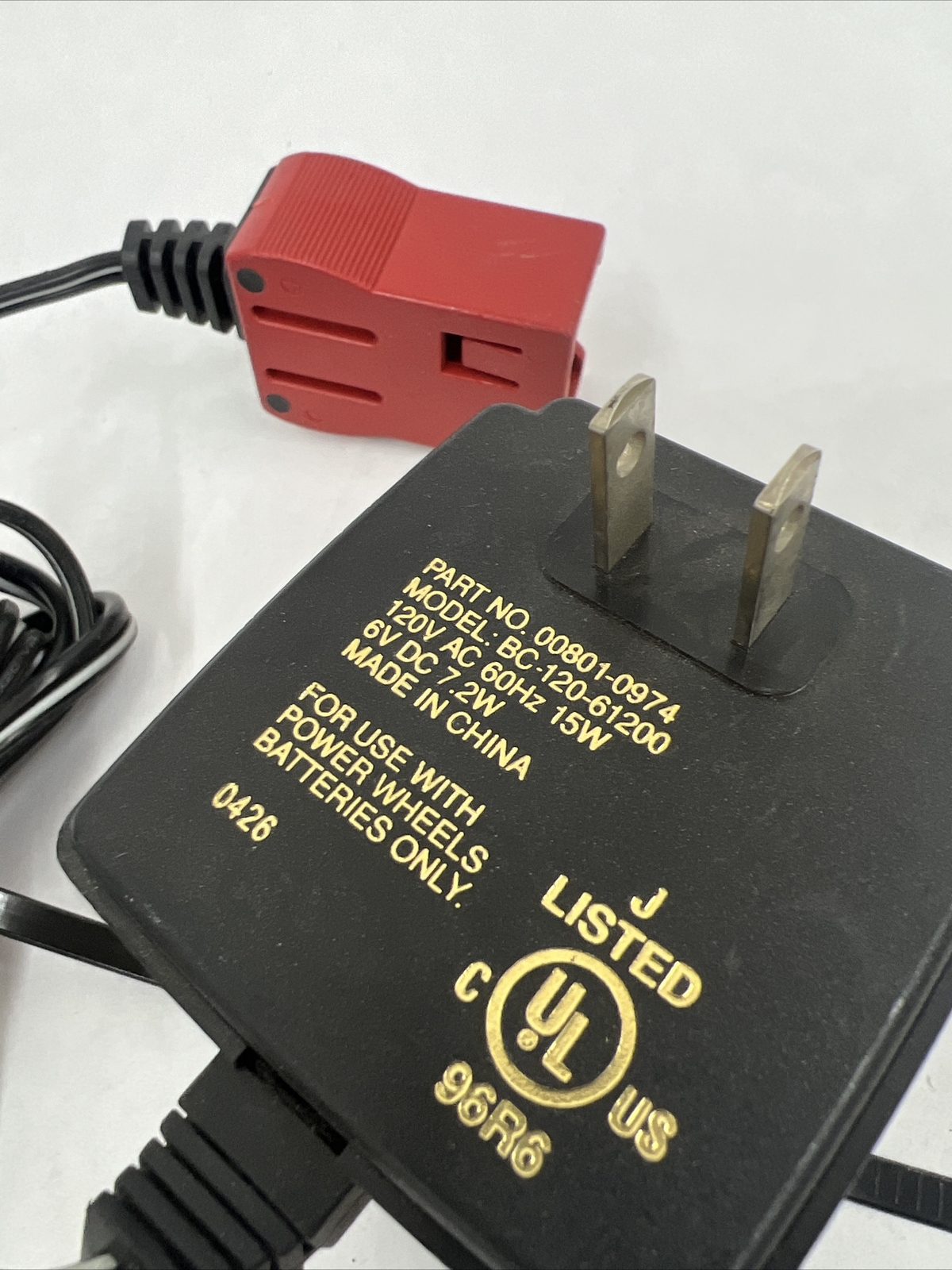 FISHER PRICE OEM POWER WHEELS 6 Volt 6V Class 2 Battery Charger BC/120/61200