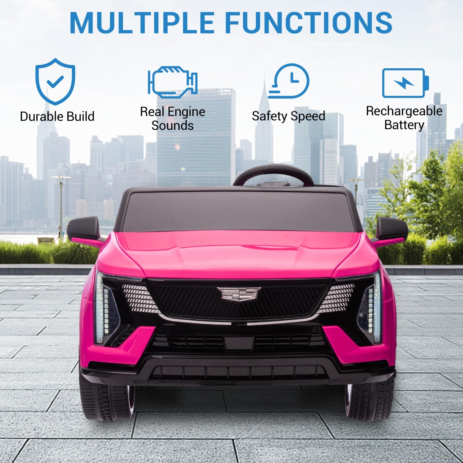 2 Seaters Cadillac Licensed 24V Ride On Car Girls Gift w/ Parent Remote Control
