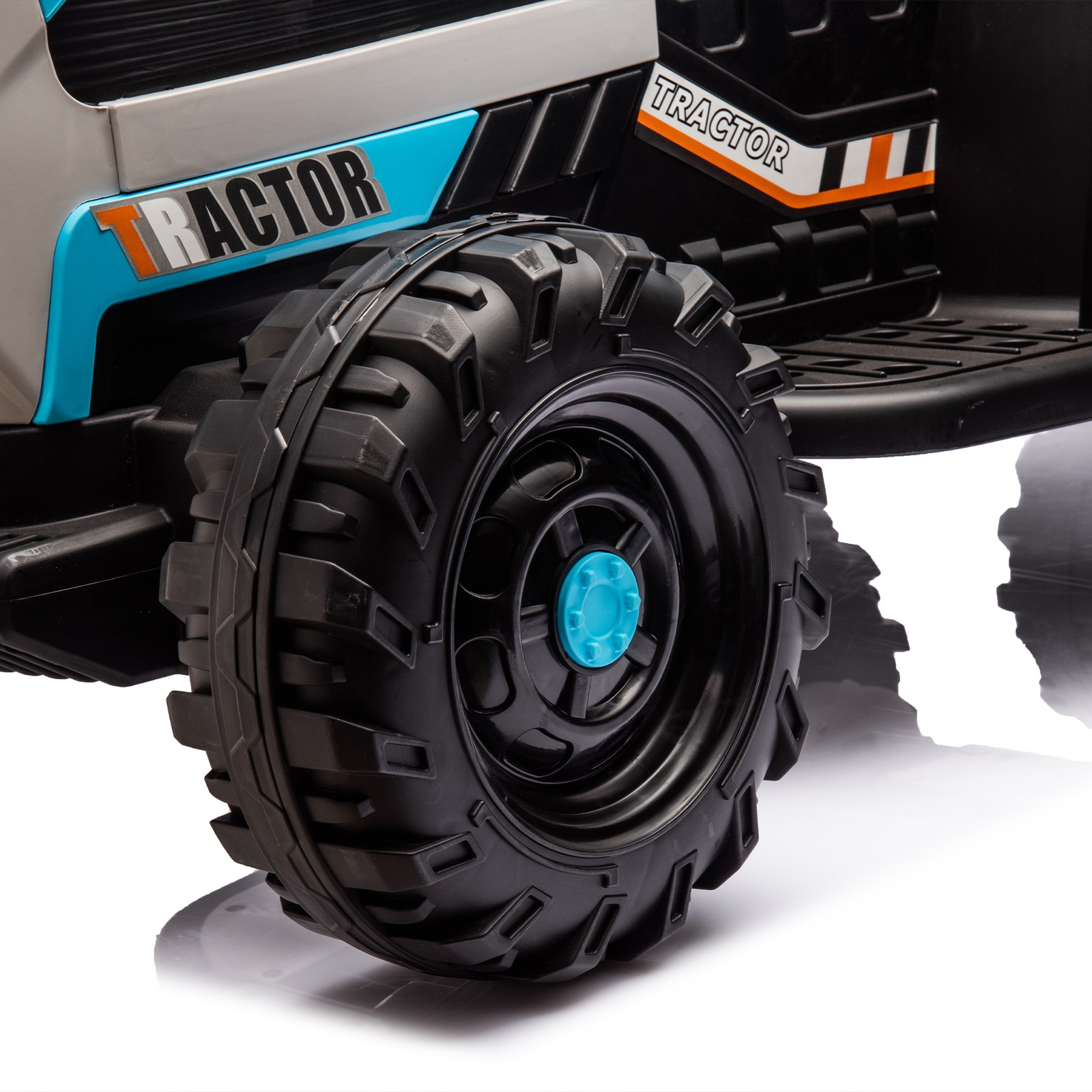 24v Kids Ride Tractor Trailer 1.86-4.97MPH electric car 3 speed adjustable Blue
