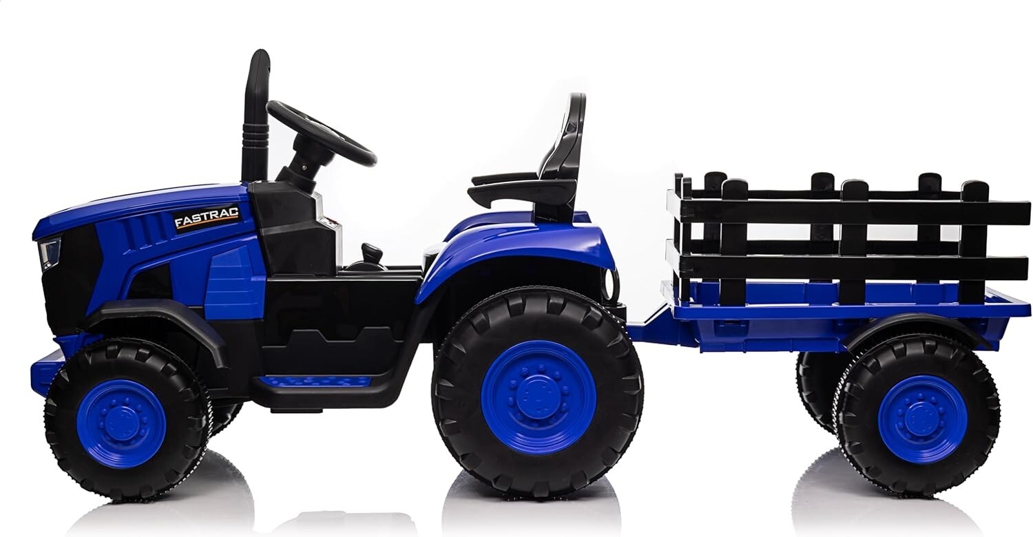 12V Kids Ride On Electric Tractor with Trailer&Remote Control for Kids 3-8 Years