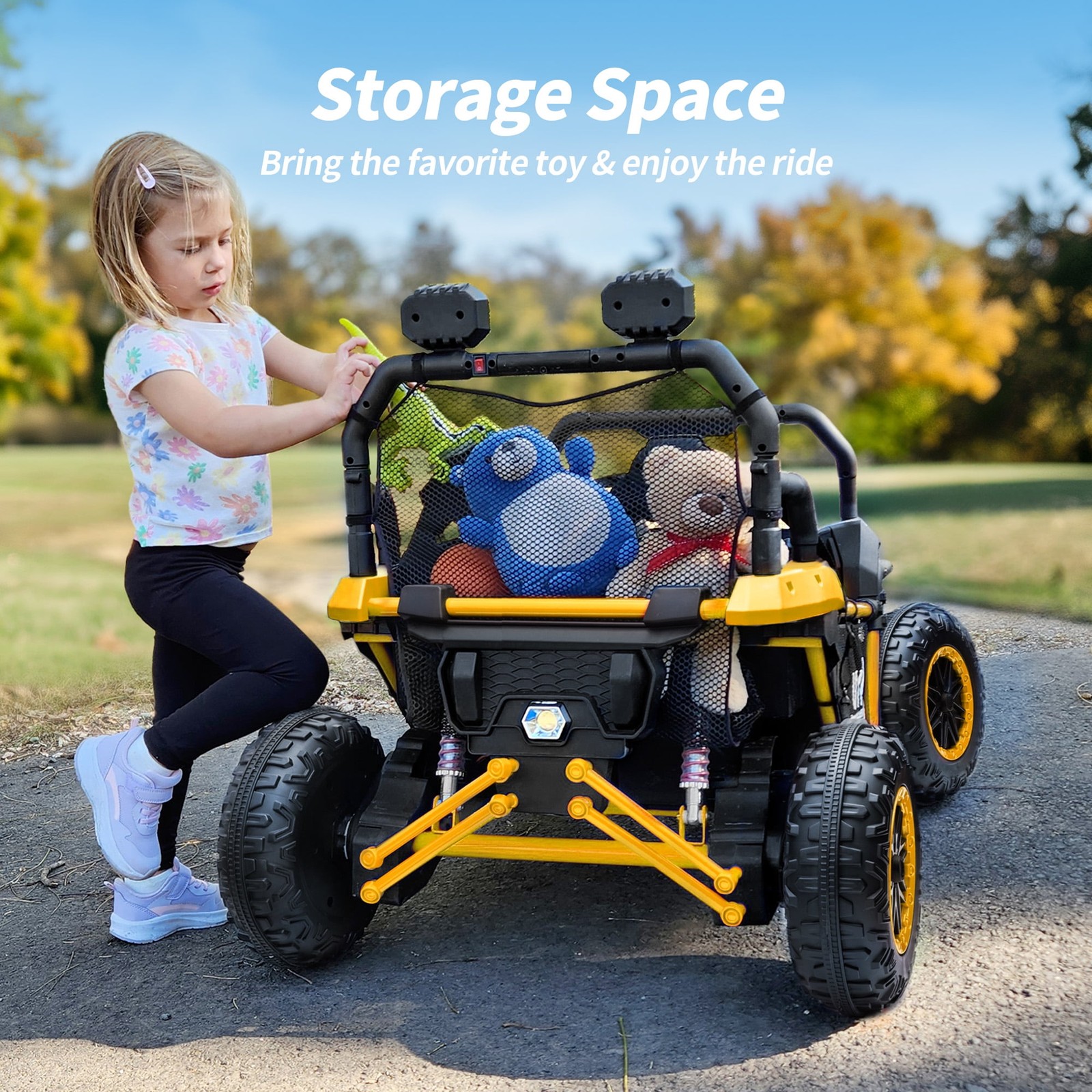 24V 10Ah Ride on Toys for Big Kids, 2-Seater Kids UTV Electric Car W/ Remote, 4*