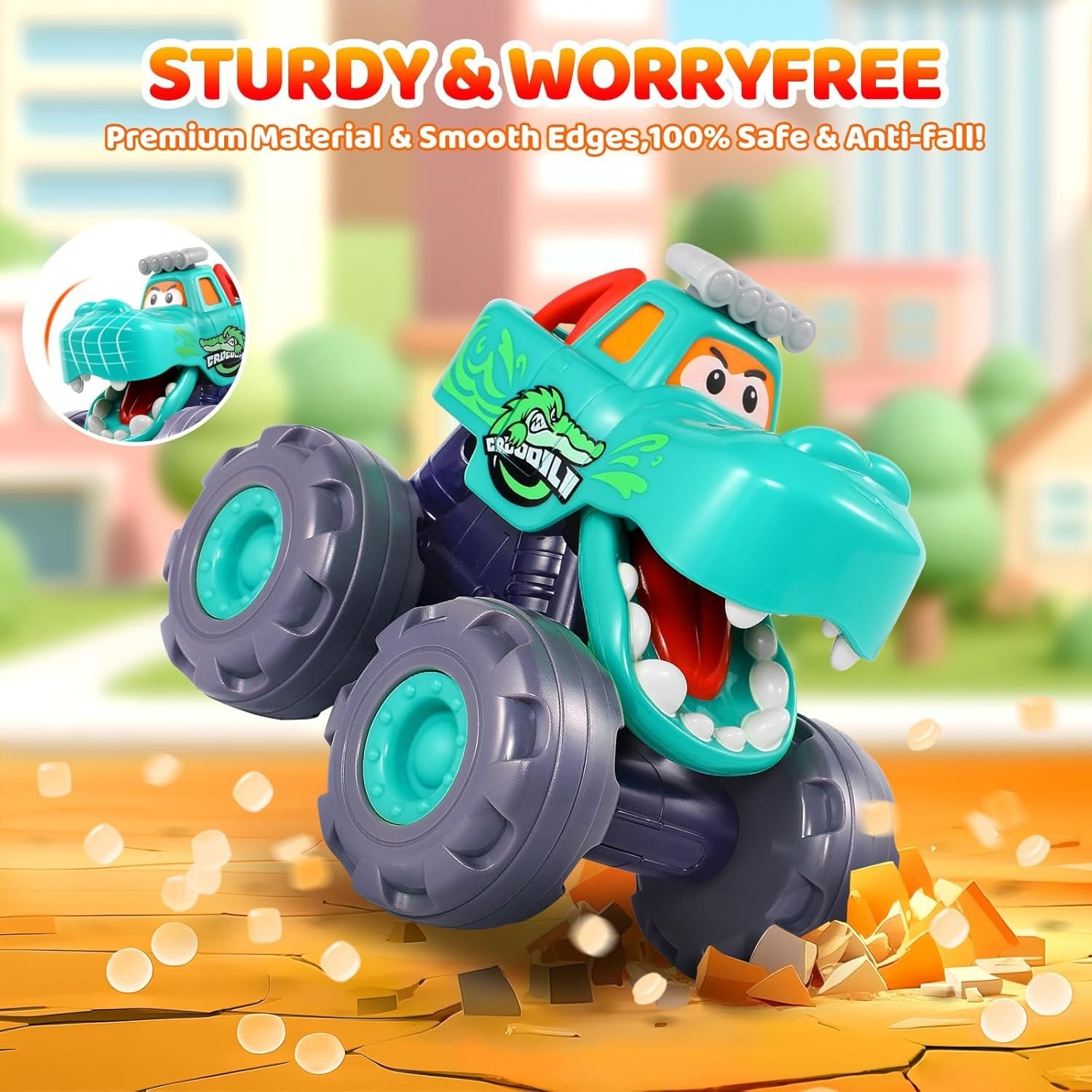 Car Toys for 1 Old Boy Gifts, Pull Back Monster Truck Toy Cars for Toddlers …