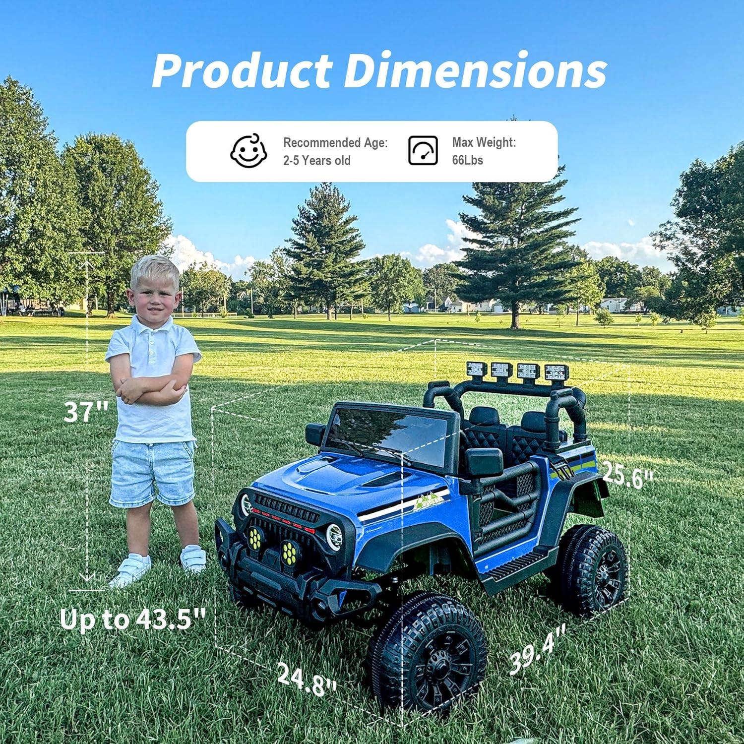 24V Kids Ride on Car, Kids Electric Vehicles Car Ride on Toy Truck for Toddlers