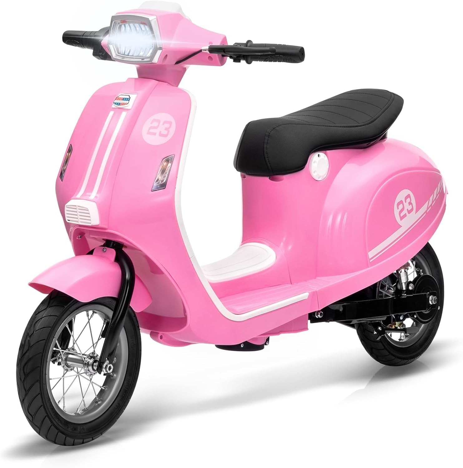 24V Electric Moped Scooter for Kids Ages 8-14,Motorcycle Toys for Kids with LED