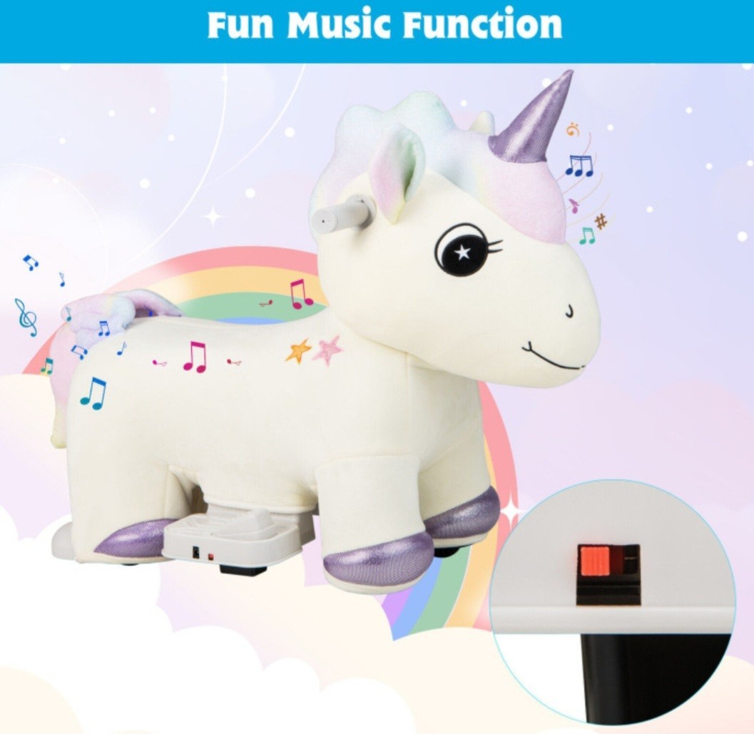 Ride on Toys, 6V Electric Battery Powered Electric Ride on Unicorn with Musi…