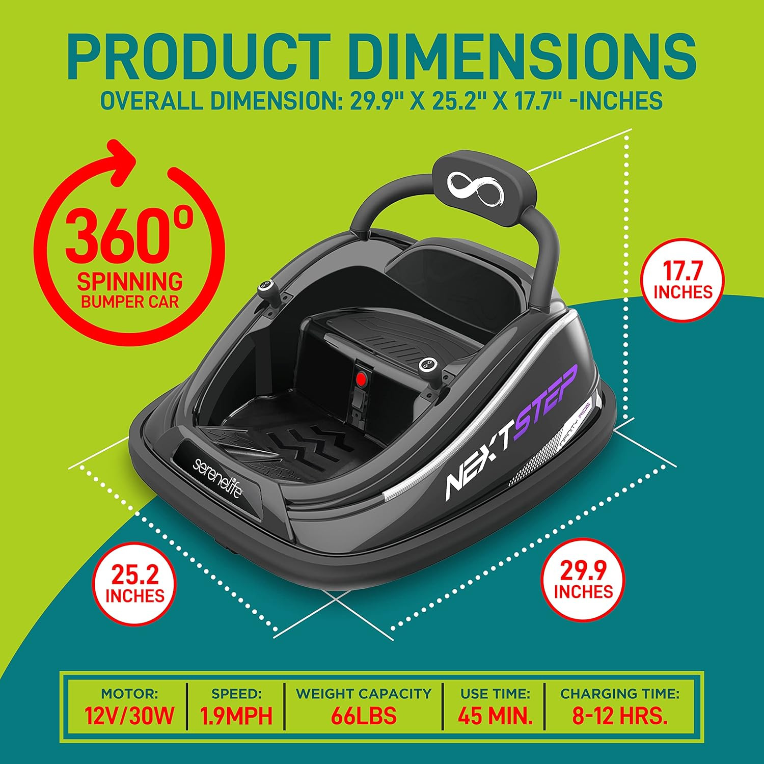 home Electric Bumper Car for Kids – 12V Rechargeable Battery Powered Ride on Veh