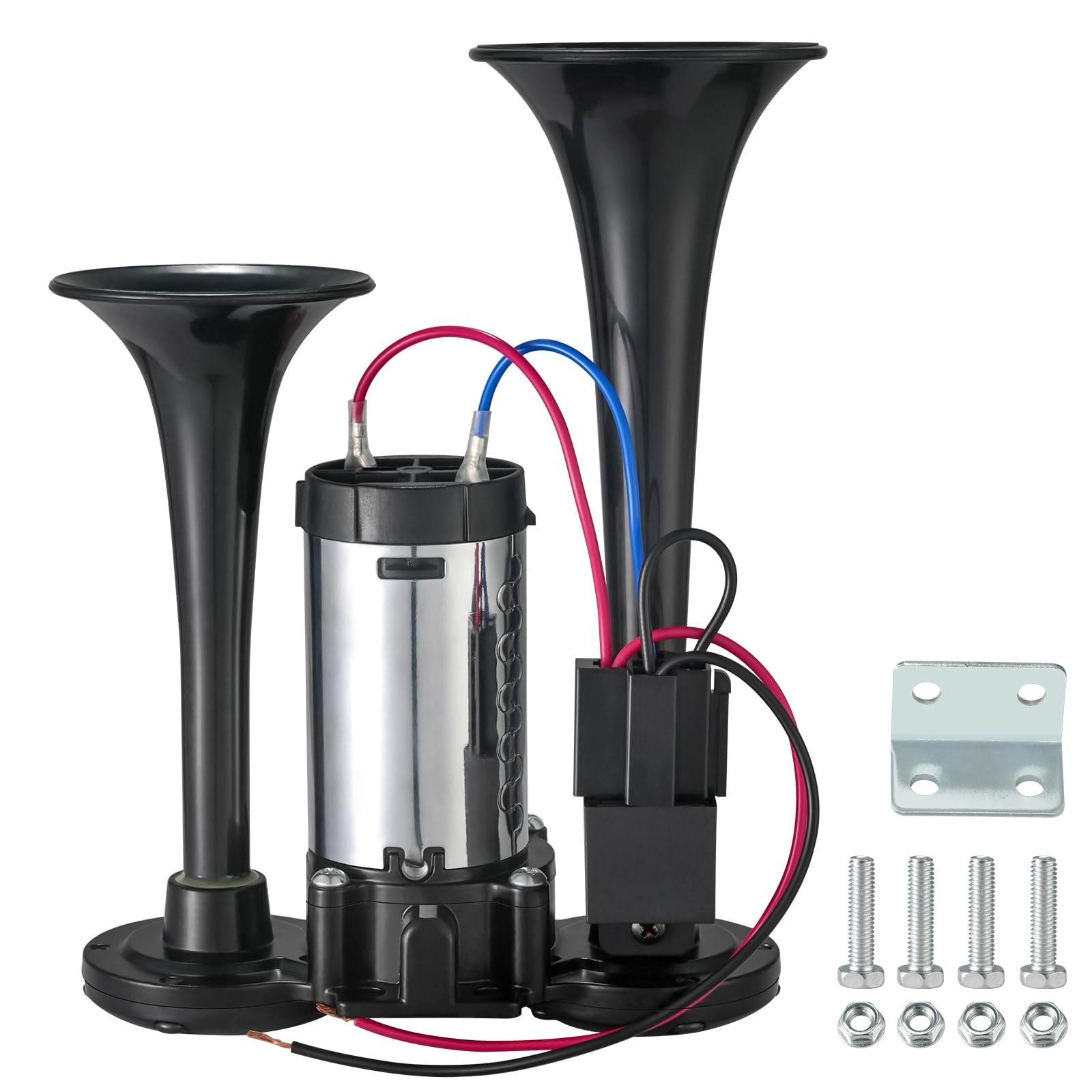 CZC AUTO 12V 120dB Air Horn Dual Trumpets, Super Loud Electric Train Horn Kit…