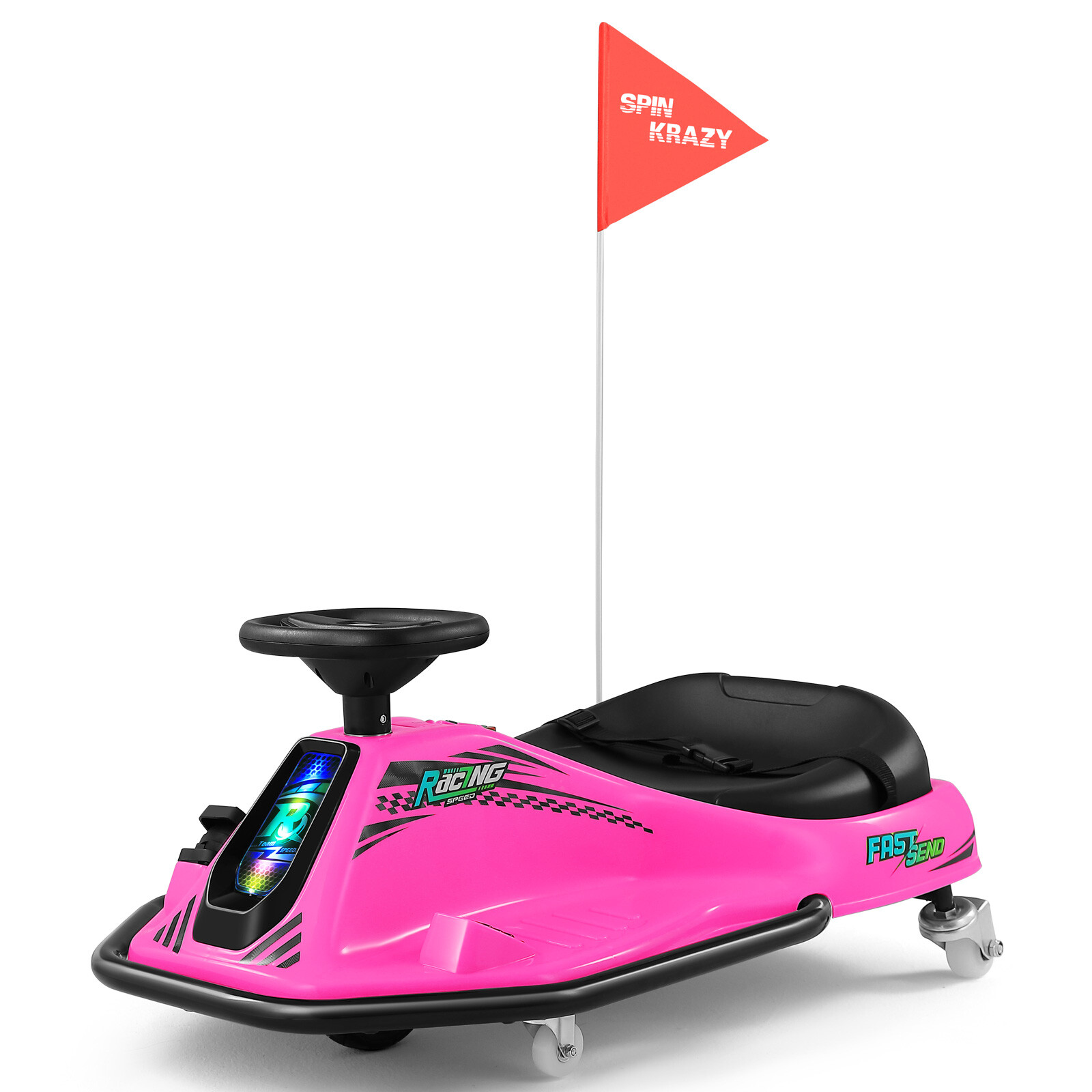 24V Electric 360° Rotating Ride On Drifting Car with 2Speed,Flag,Bluetooth,Music