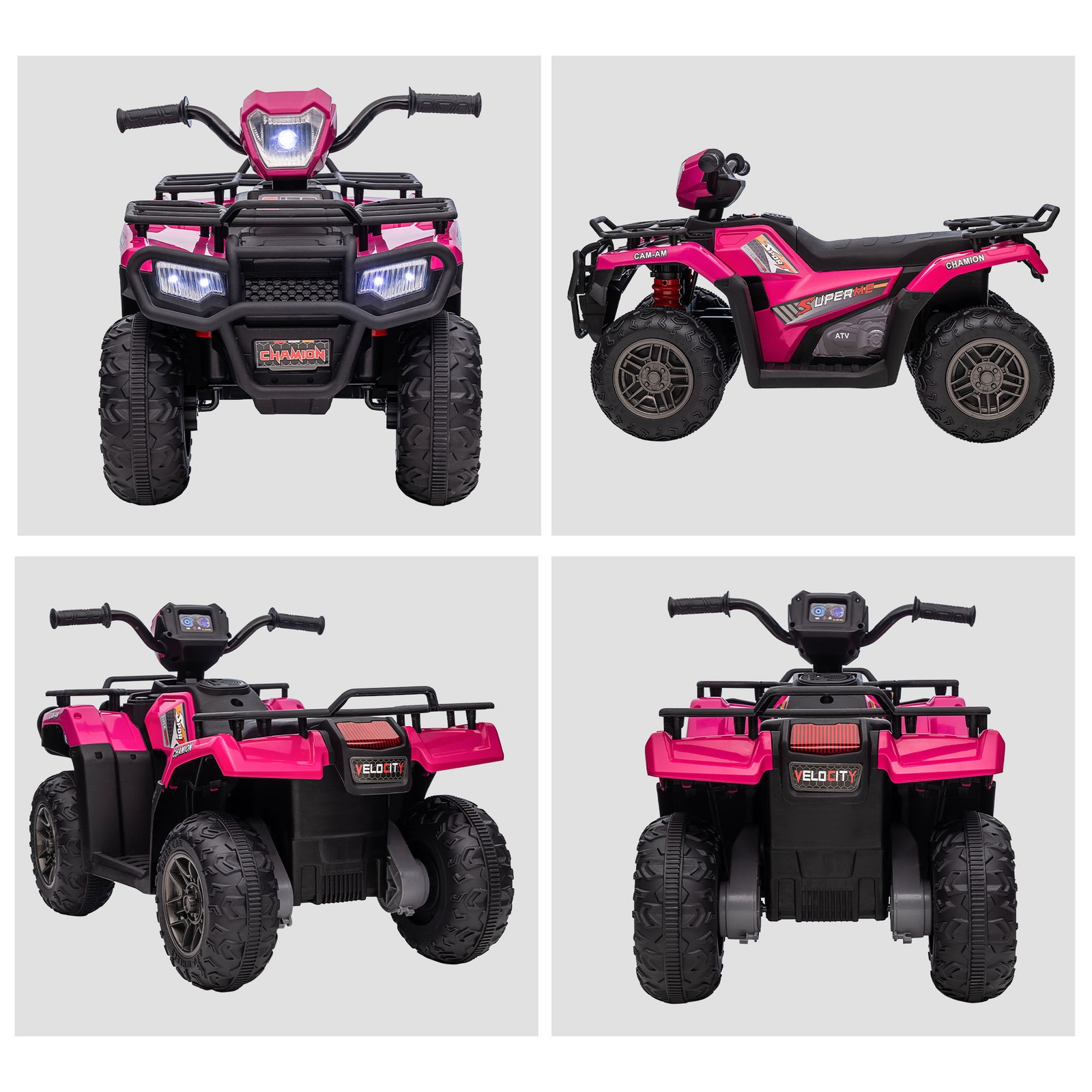 12V Kids ATV Battery-Operated, Kids 4 Wheeler, Ages 3-5, Pink