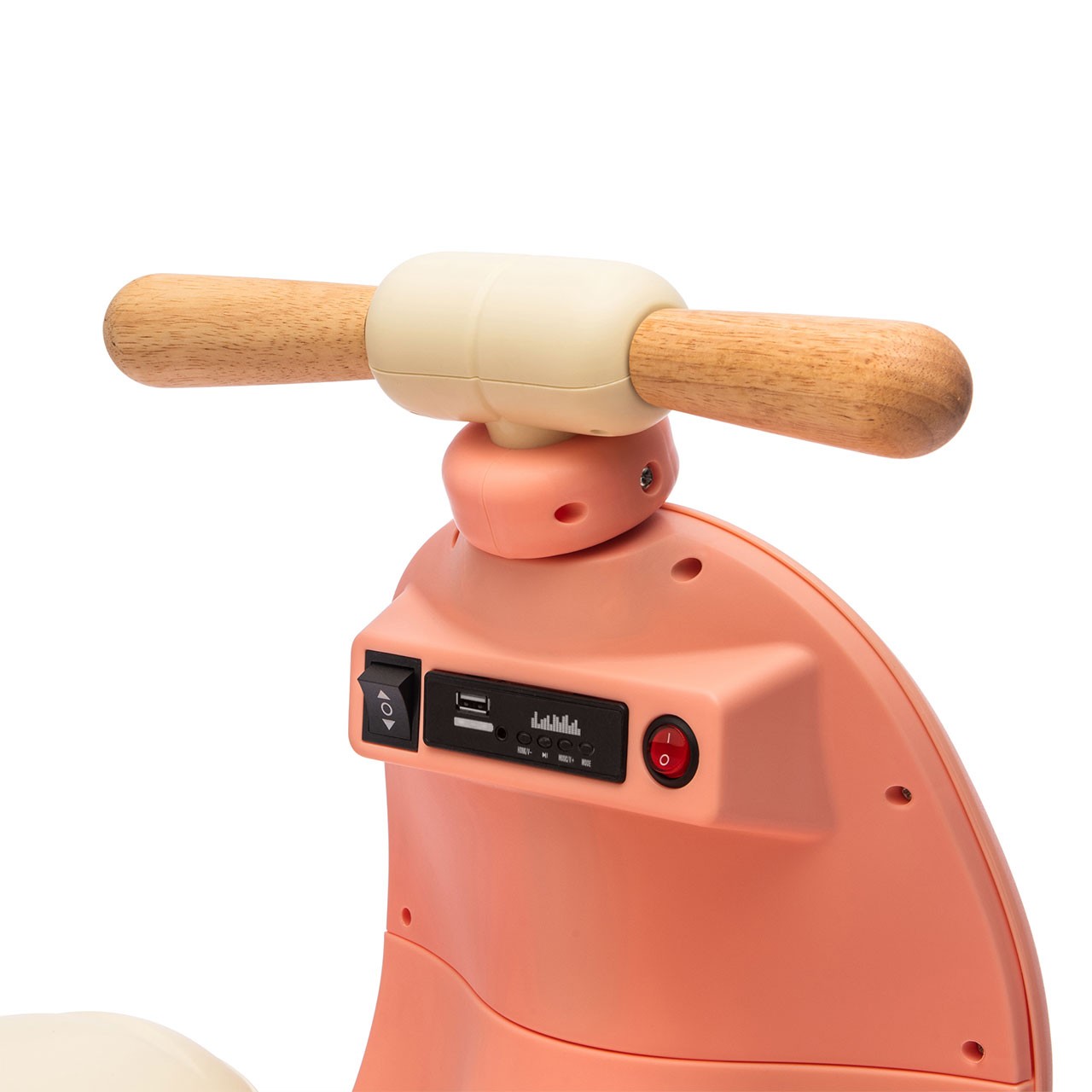 12V 3-Wheel Kids Motorcycle, Parental Remote, Wooden Handle, Slow Start, 1-3Y