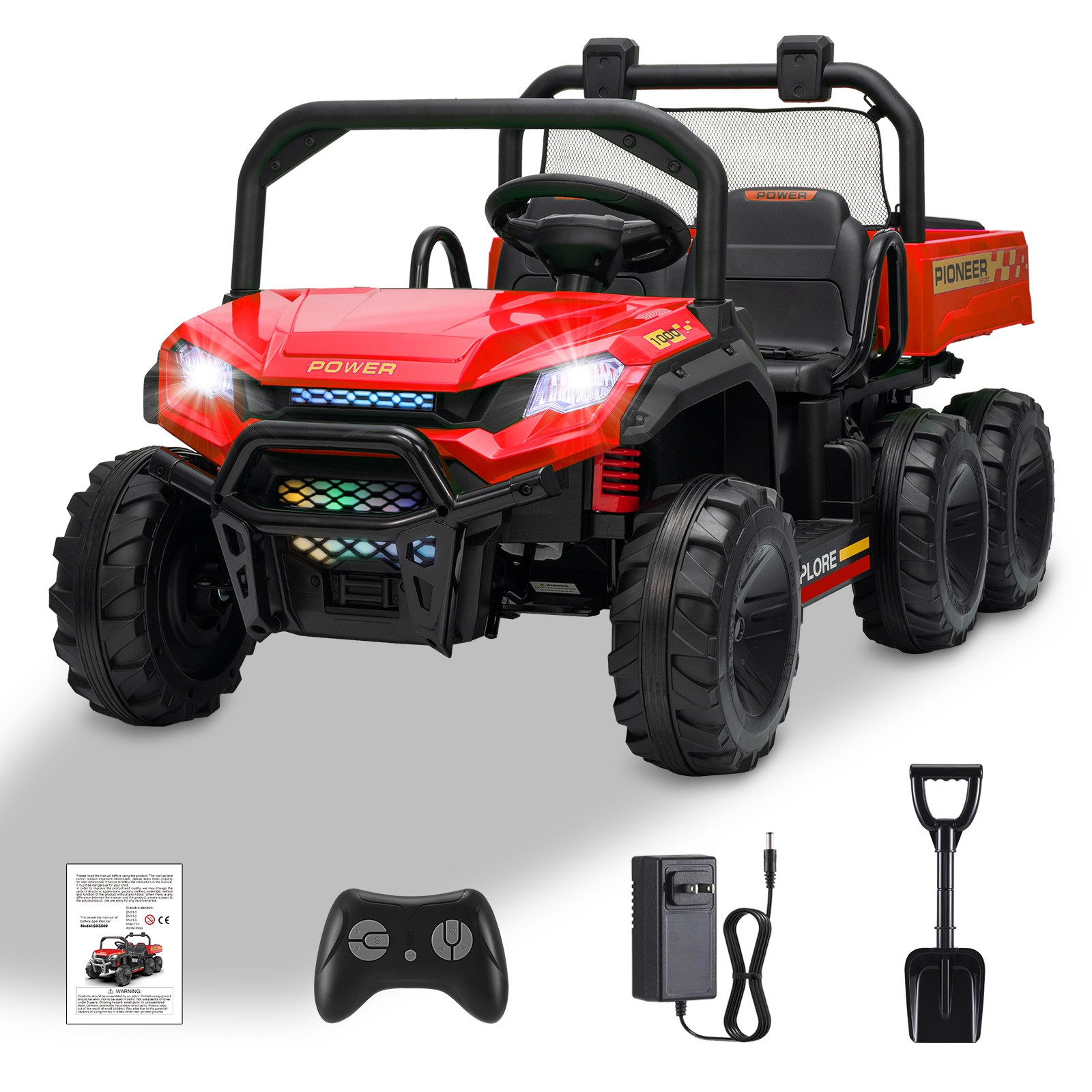 24V Kids 2 Seater Ride on Car Electric Dump Truck 4WD Off-road UTV w/Remote MP3