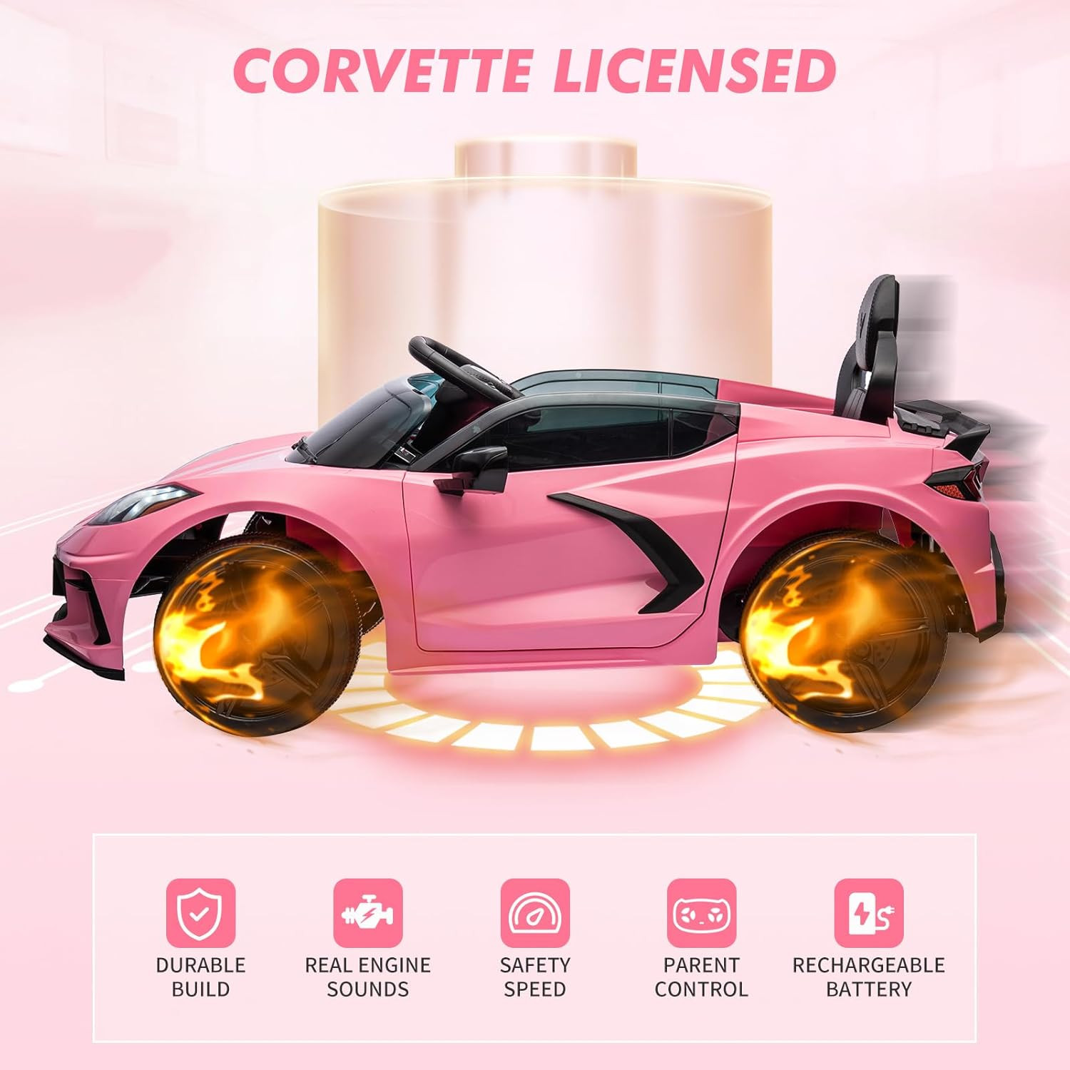 12V Kids Ride on Car Licensed Corvette Toddlers Electric Sports Car Ride on Toy