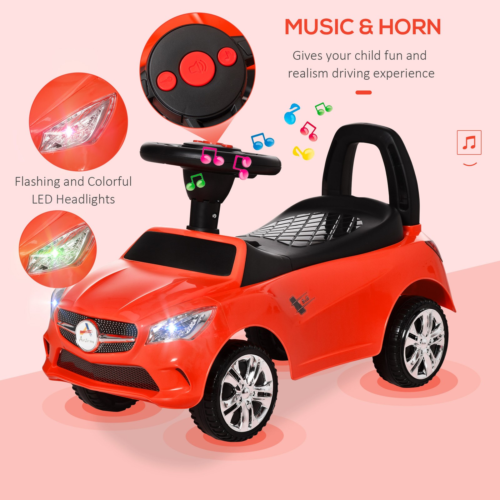 Ride on Sliding Car Baby Ride On Horn Music Working Lights Storage No Power