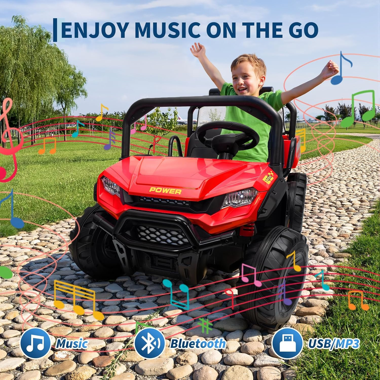 24V Kids 2 Seater Ride on Car Electric Dump Truck 4WD Off-road UTV w/Remote MP3