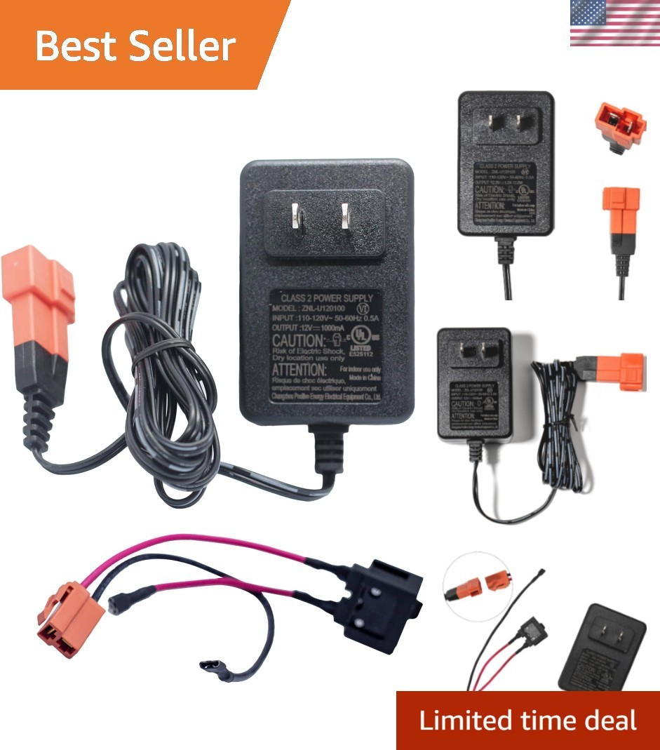 12 Volt Battery Charger for Ride On Toys and Battery Wire 12V Kids Ride On Ca…