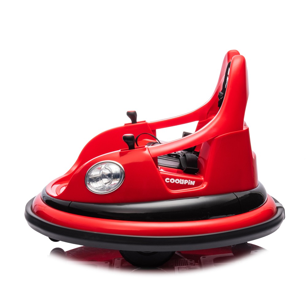 12V Ride On Bumper Car Electric Car 2-5 Years LED Bluetooth 360 Degree Spin Belt