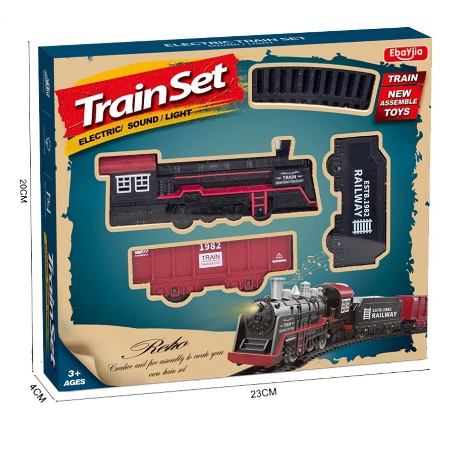 Electric Train Rail Car Simulation Retro Model Train High Speed Rail Toy Set Kid
