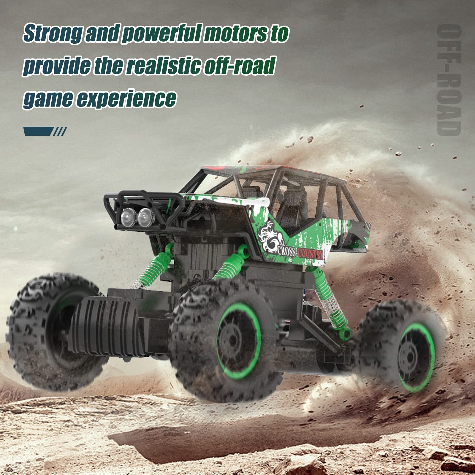 DOUBLE E 1:14 Scale Large Remote Control Car Monster Trucks with Head Lights,…