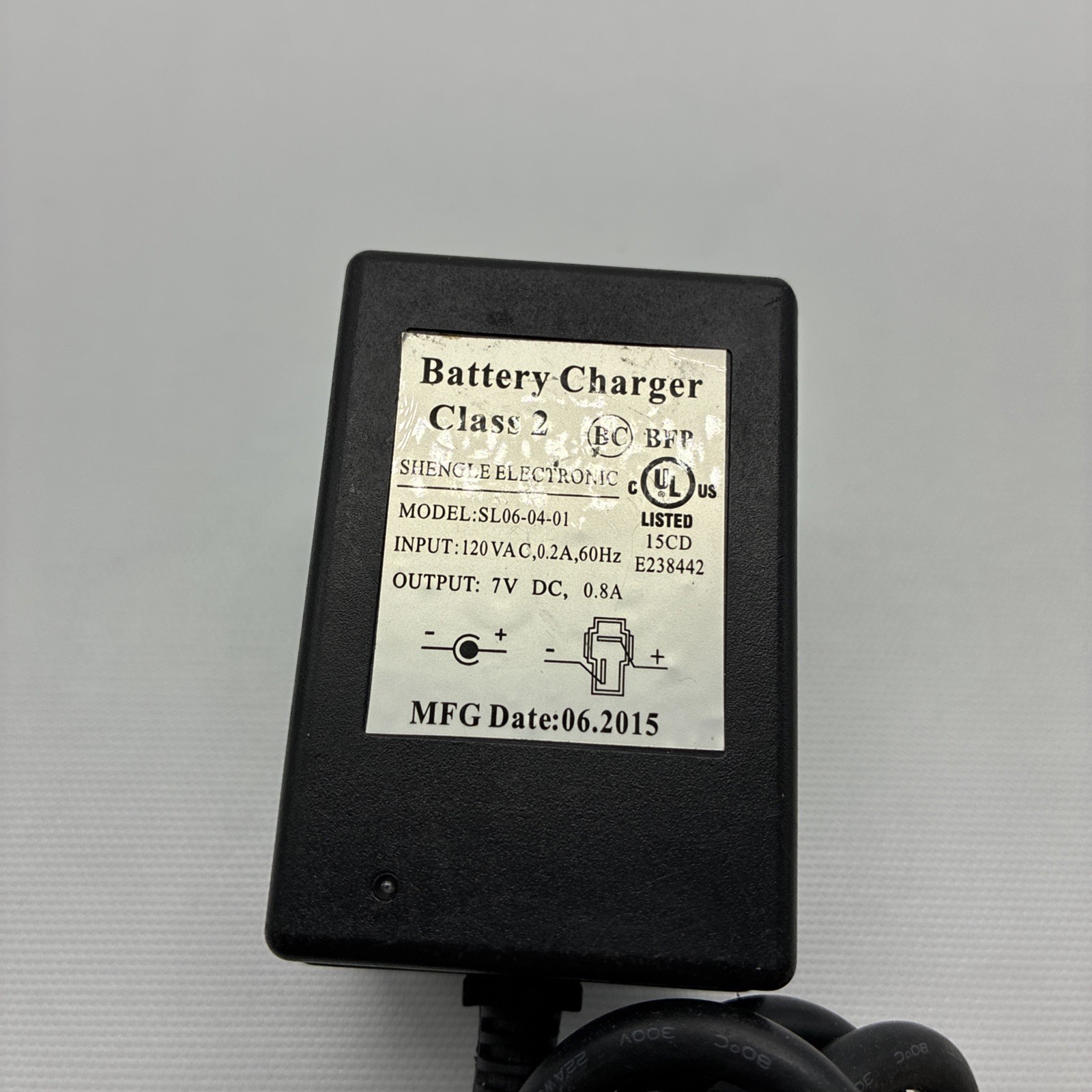 SHENGLE ELECTRONIC BATTERY CHARGER 7V KID TRAX MOTION TRENDS SL06-04-01