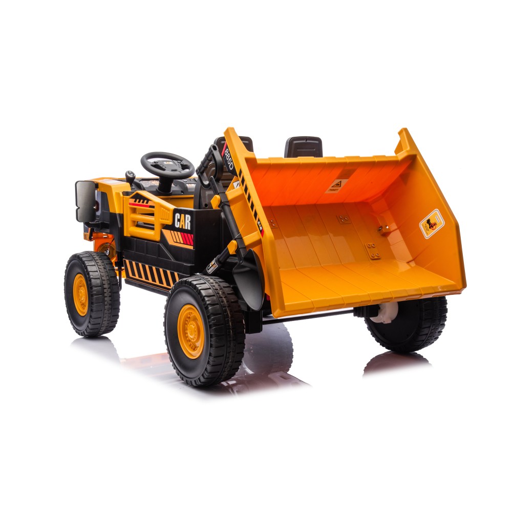 12V 2 Seater Ride on Dump Truck, 2WD 6-Wheel Ride on Toys for Big Kids Ages 3+