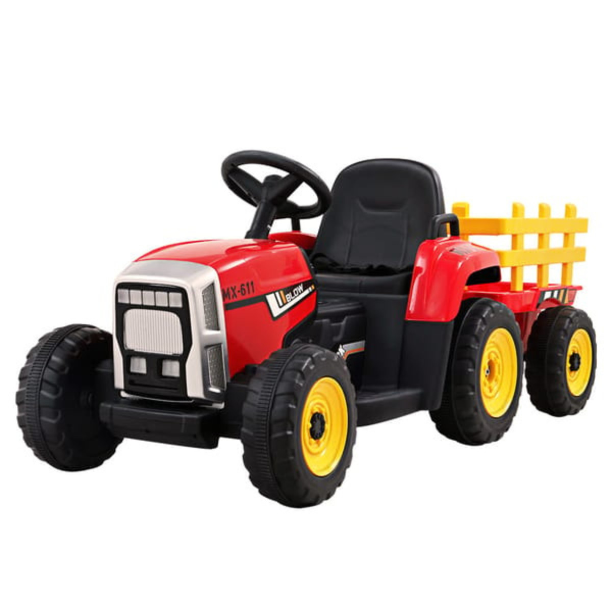 Kids Electric Tractor Ride On Car 12V Red Battery Powered Toy Vehicle