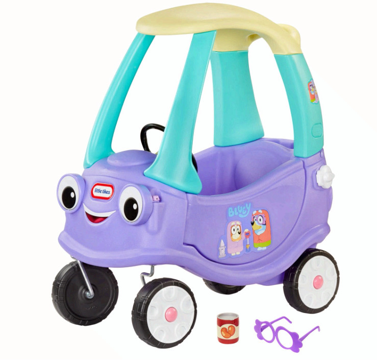 Bluey Grannies Car Coupe Ride-On with Accessories, Ages 1.5-5 Years