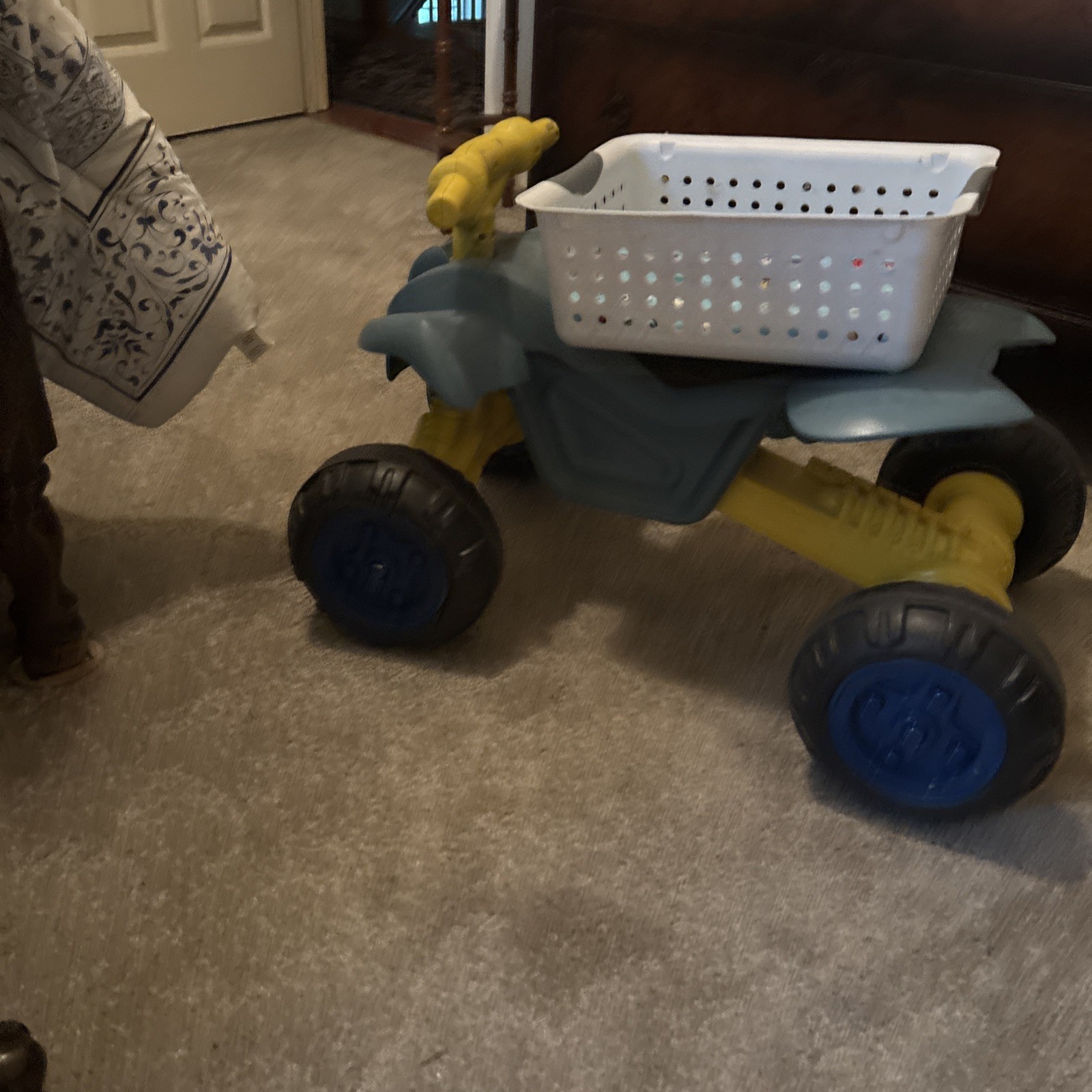 Dog Ride On ATV 4 Wheeler Toy Toddler Foot Powered Quad Bike Indoor Outdoor