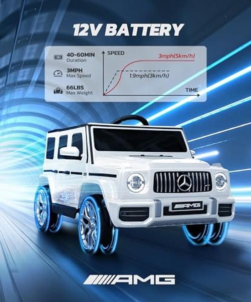 Licensed Mercedes-Benz AMG G63 Ride on Toys,Electric Car for Kids White