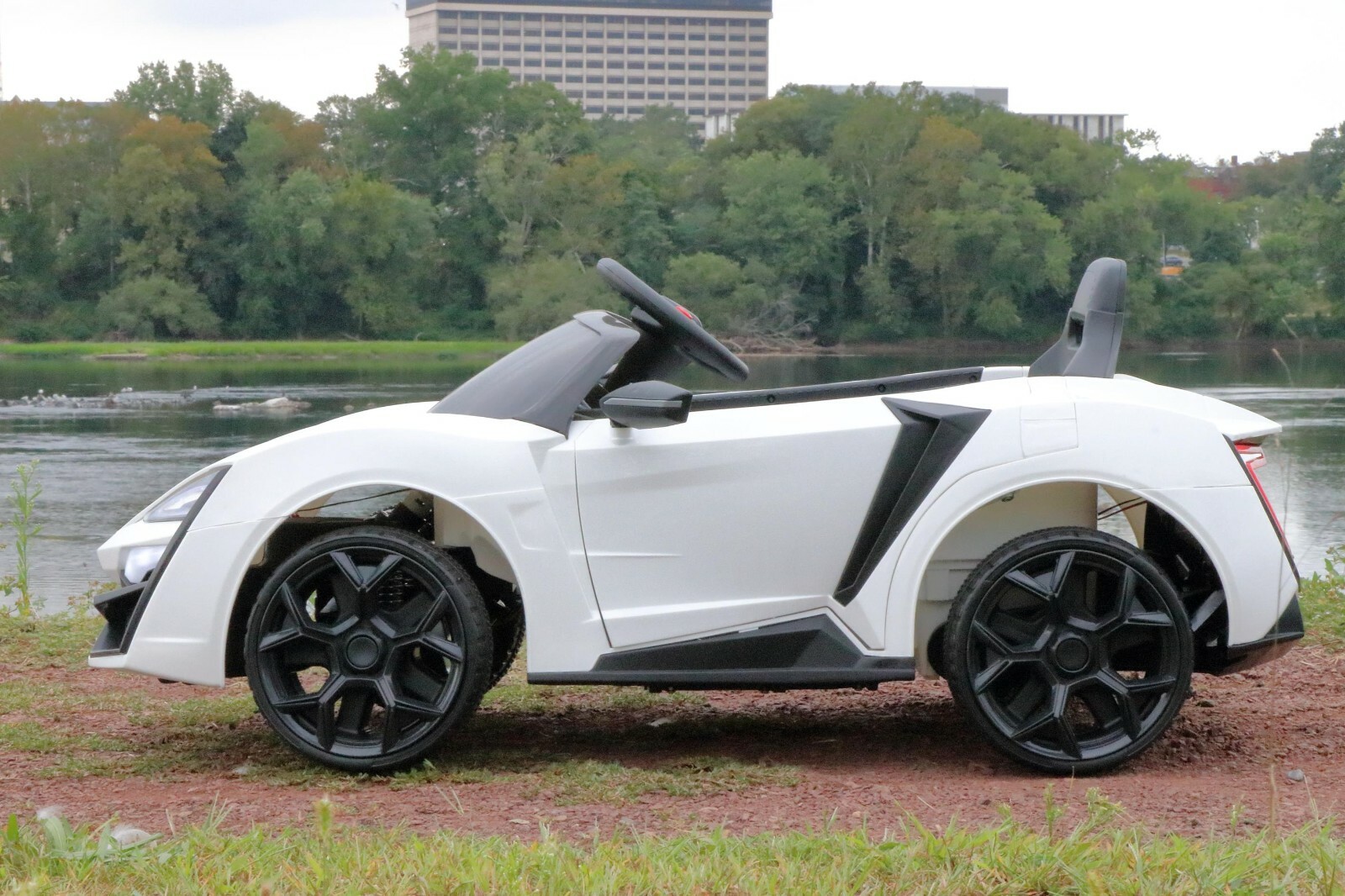 First Drive Lykan Hypersport White 12v Kids Cars – Dual Motor Electric Power Rid