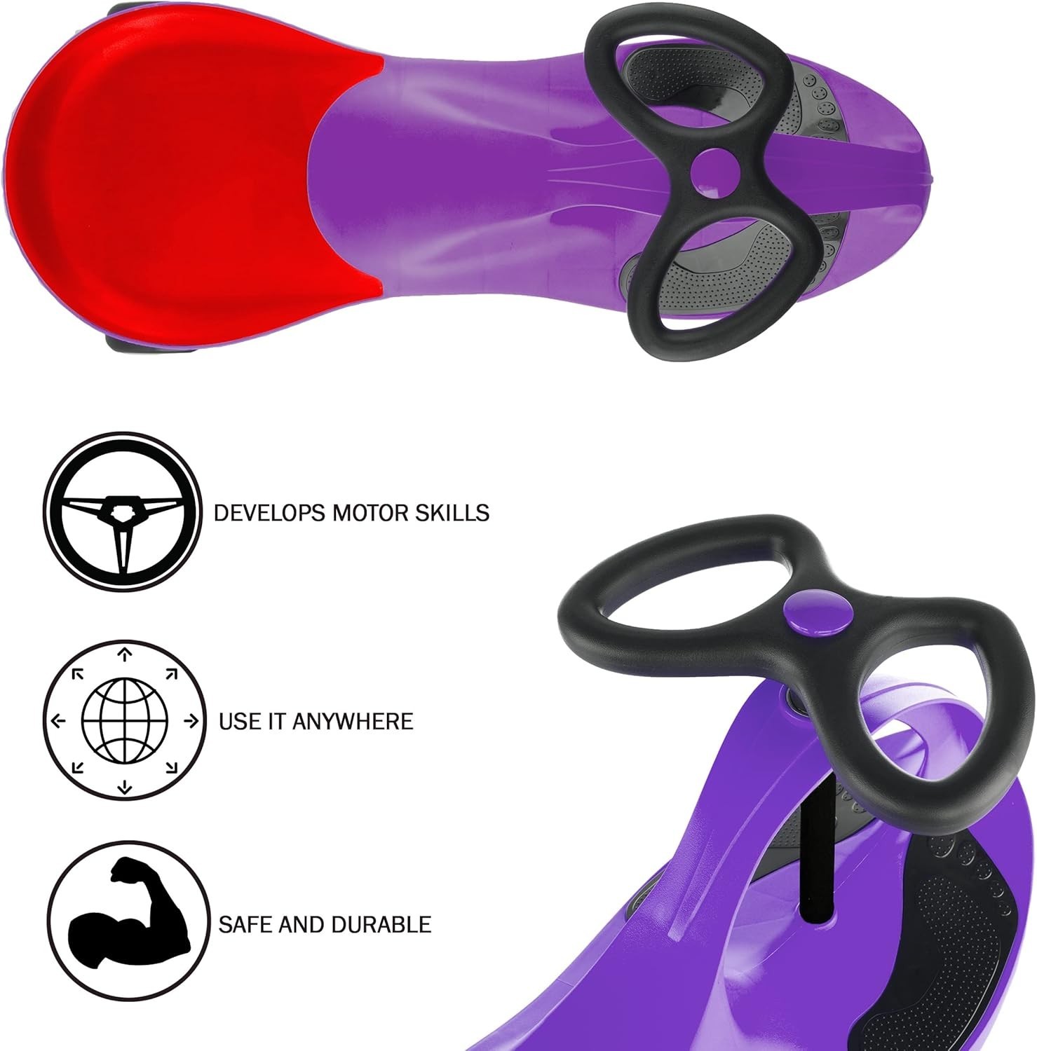 Purple Wiggle Car Ride On Toy by Lil’ Rider – No Batteries